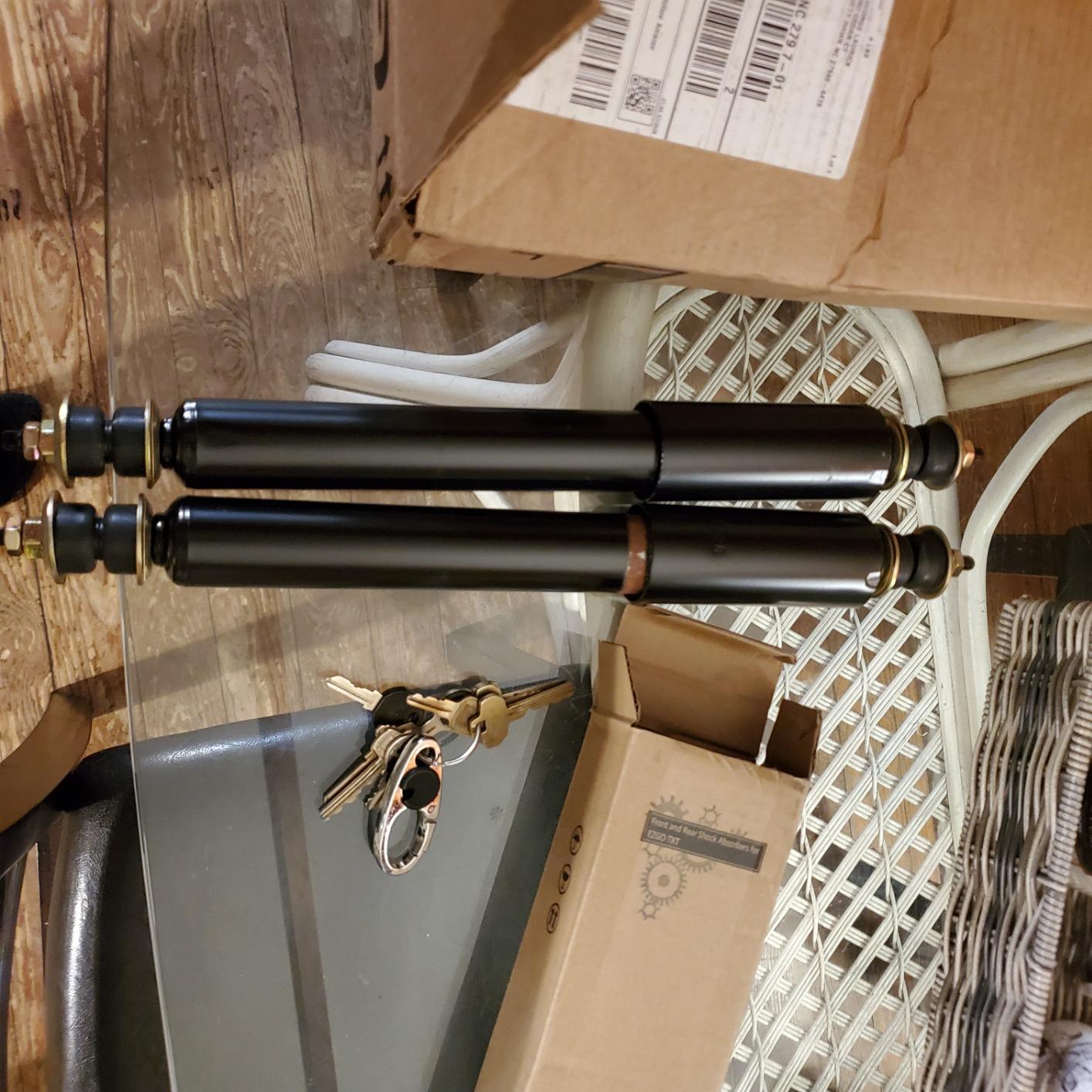 10L0L Golf Cart Front and Rear Shock Absorbers for EZGO TXT Golf Carts 1994+, Replaces OEM# 76418-G01, 70248-G01, 70324-G01, 76419-G01-2 PCS customer photo 1