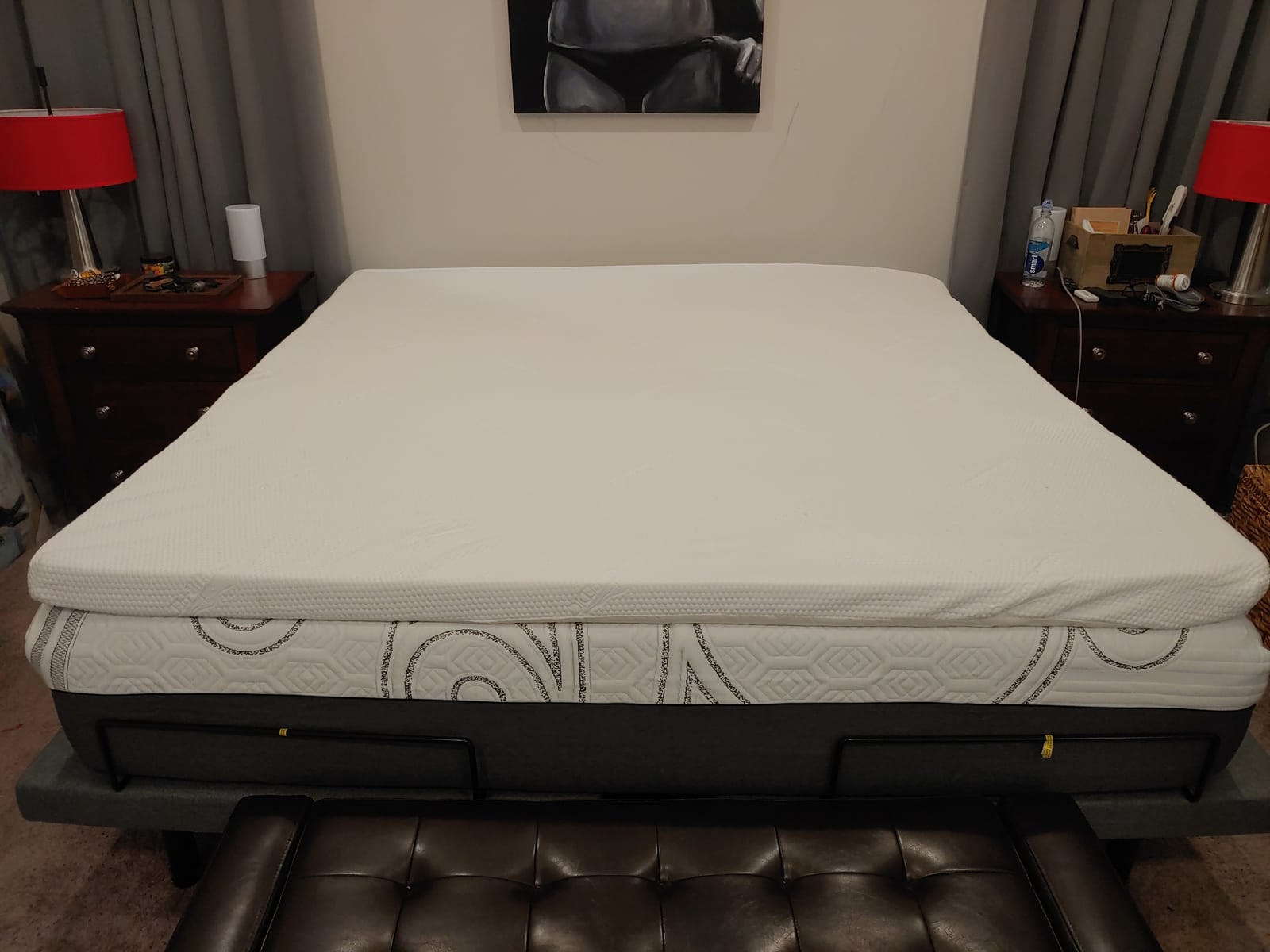 Tempur-Pedic TEMPUR-Adapt + Cooling 3-Inch Queen Mattress Topper Medium Luxury Premium Foam, Washable Cover, Medium Cooling Topper,White customer photo 1
