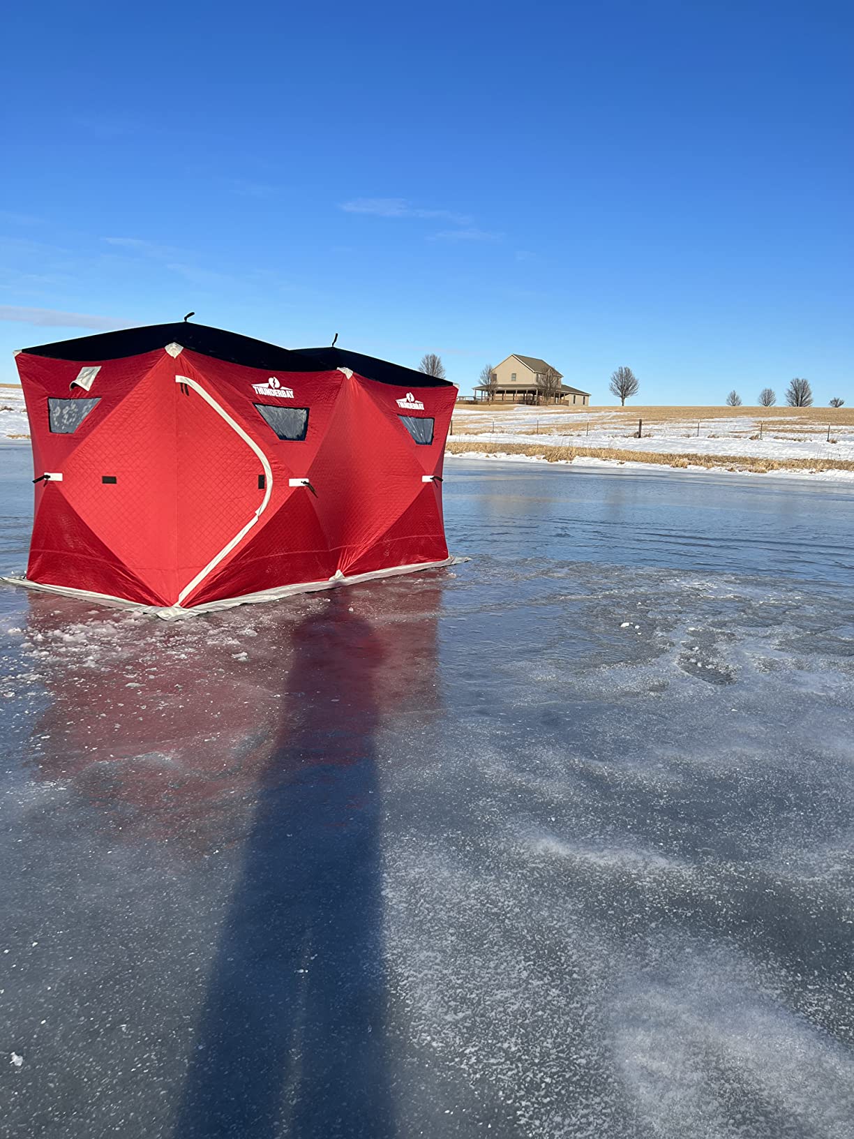 THUNDERBAY Ice Cube Series Pop-Up Hub-Style Ice Fishing Shelter, 68-112 Square Feet of Fishable Area, Portable 6-8 Person Ice Shanty customer photo 1