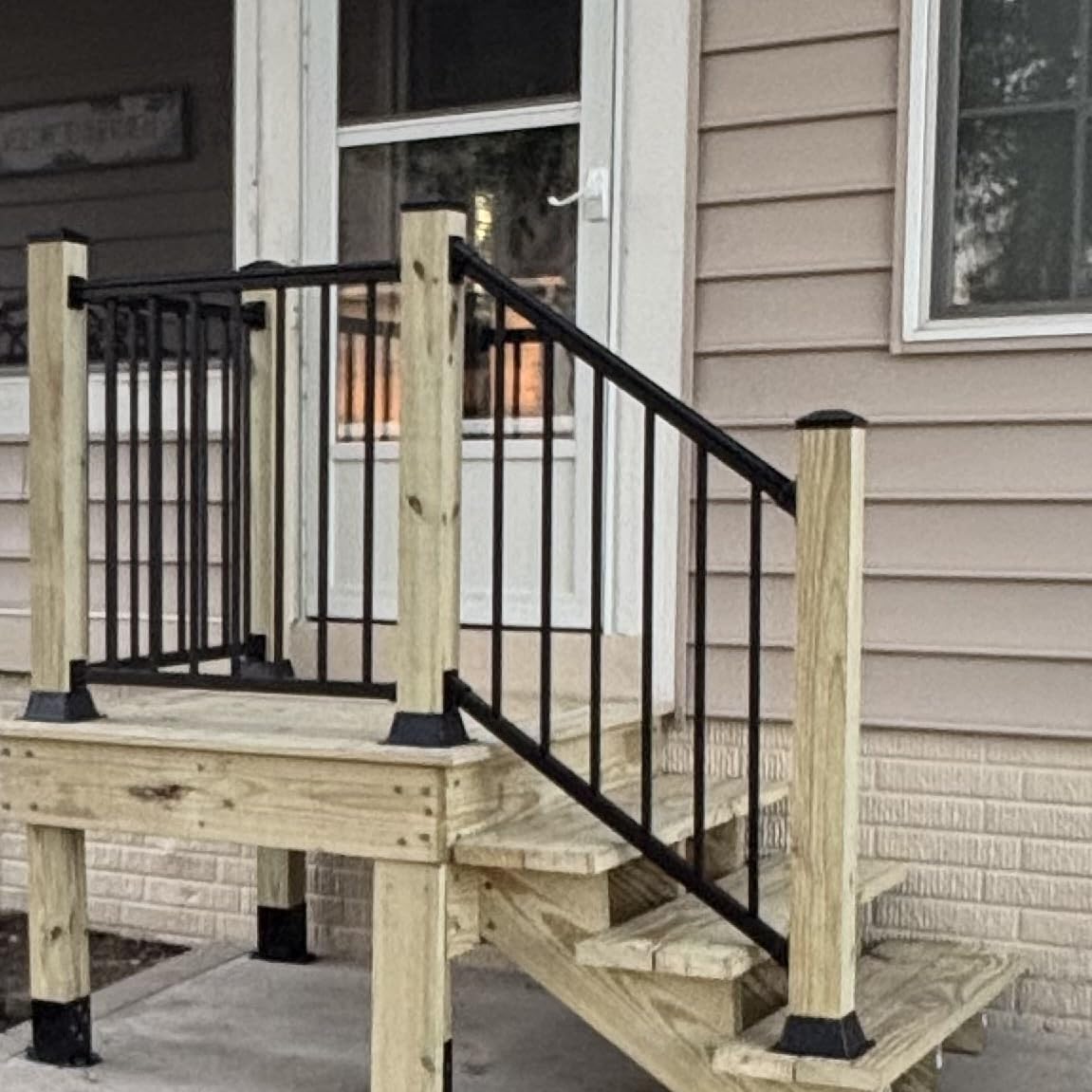 Weatherables 36 in. H x 8 ft. W Stanford Deck Railing Kit – Aluminum Porch & Balcony Railing Kit with Black Powder-Coated Finish, Adjustable Outdoor Hand Rail System customer photo 1