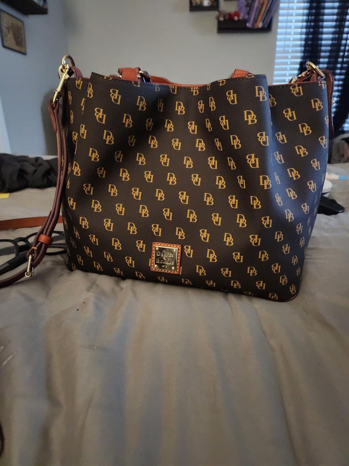 Dooney & Bourke Women's Gretta Brenna Satchel in Coated Cotton, Large Handbag with Adjustable Detachable Shoulder Strap customer photo 1