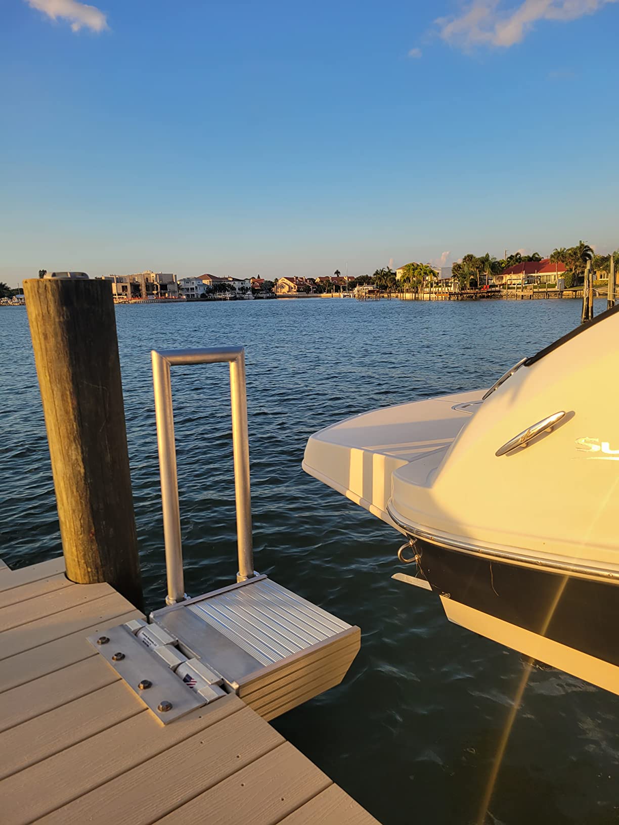 Folding Boat Boarding Platform Dock Step Dock Extension Ramp for Boat Lifts, Silver, Modern Aluminum customer photo 1