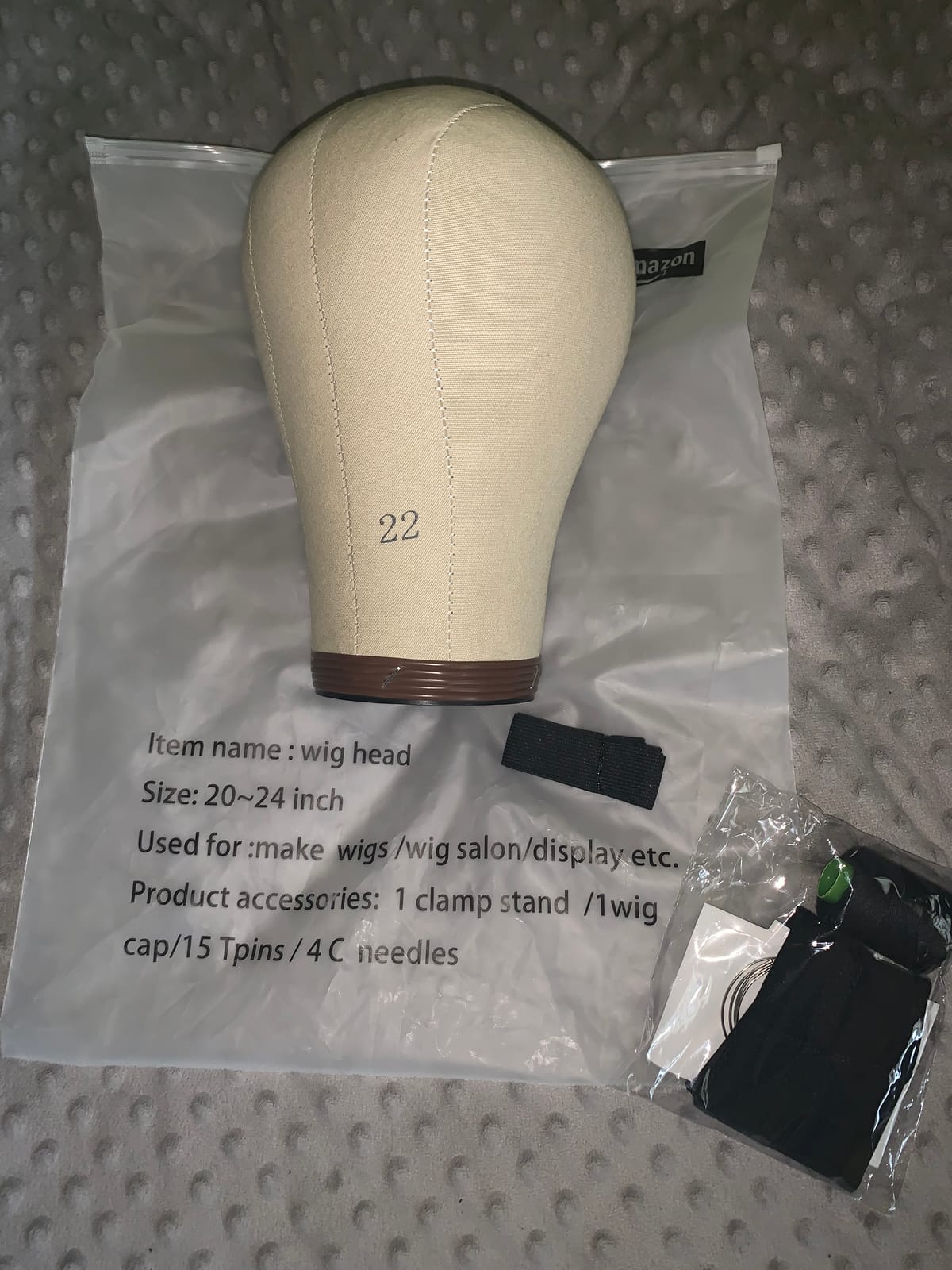 23 Inch Wig Head Cork Canvas Block Head Mannequin Head With Stand for Making Wigs (21Inch-24Inch) customer photo 1