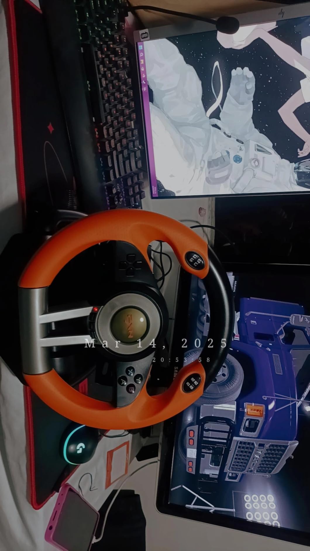 PXN Racing Wheel - Gaming Steering Wheel for PC, V3II 180 Degree Driving Volante Universal Usb Car Racing with Pedal for PC, PS4, PS3,Xbox Series X|S, Xbox One and Switch customer photo 2