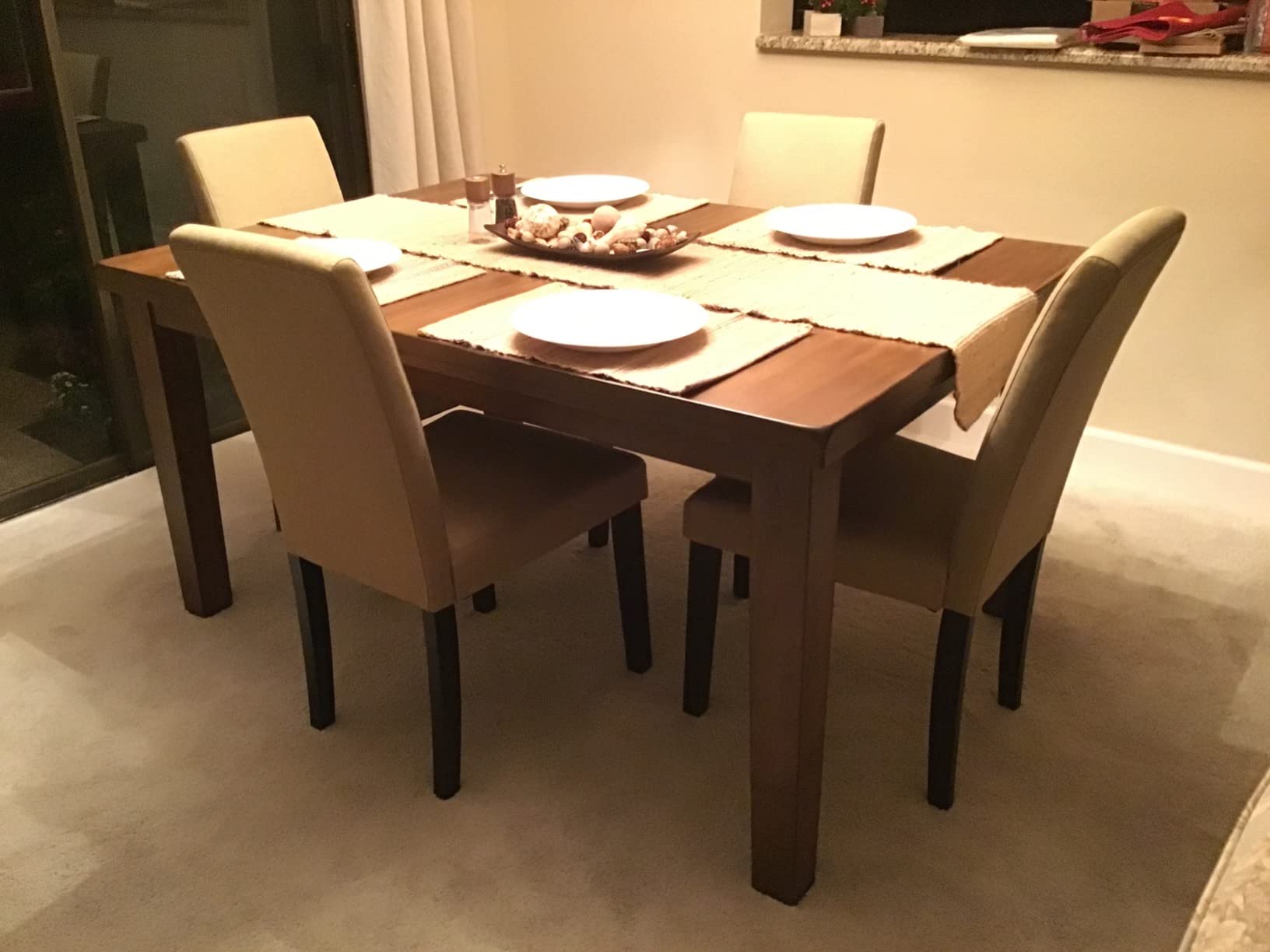 Yaheetech Dining Chairs Set of 4 Upholstered Kitchen Chairs Dark Brown customer photo 1