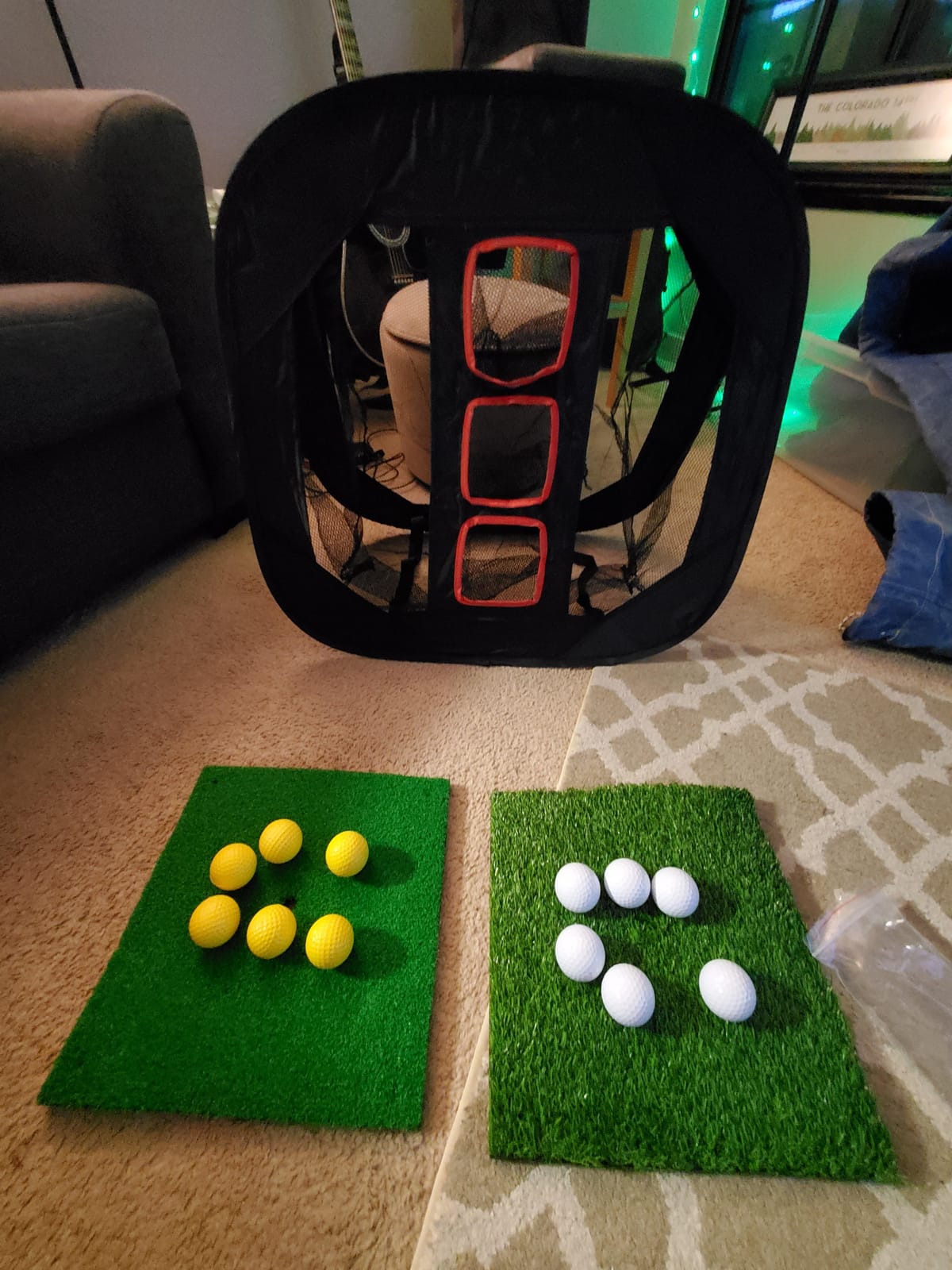DuraRange Pop-Up Golf Chipping Net for Short Game Practice | Foldable triple-target design, chipping drills, pitching practice, indoor training, backyard practice, quick setup customer photo 1