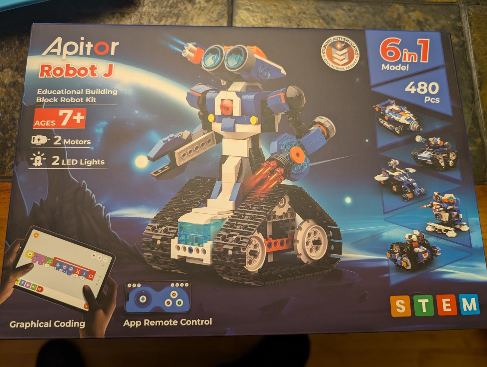 Apitor STEM Coding Robot Toy 6-in-1 Building Kit for Boys 8-12 480 Blocks customer photo 2