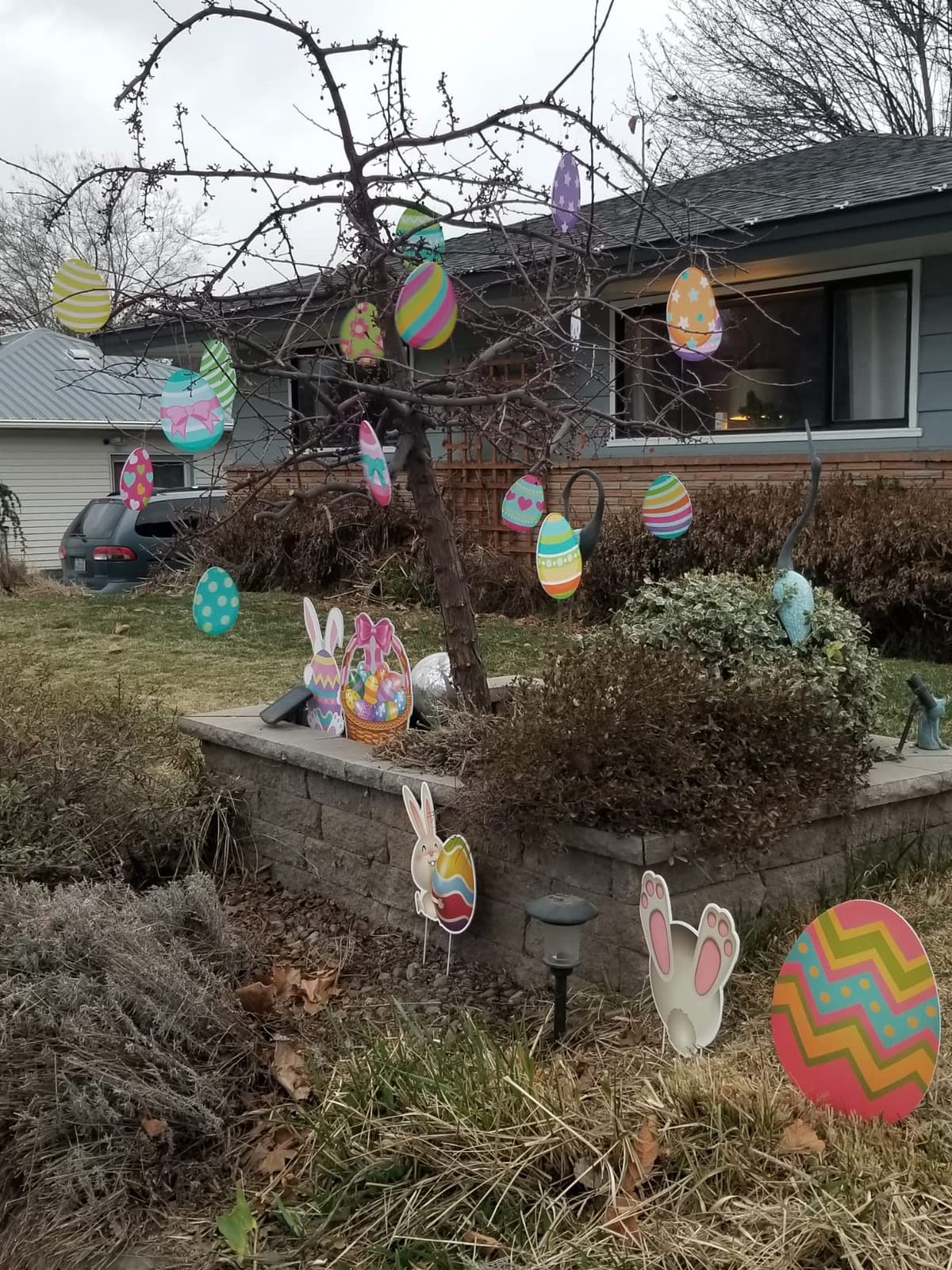 Easter Yard Signs Decorations Outdoor, 8 Pack Large Happy Easter Bunny Eggs Yard Signs with Stakes for Garden Lawn Decor Spring customer photo 1