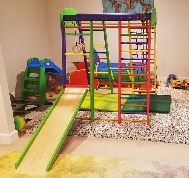 WEDANTA Wooden Swedish Ladder Wall Set – Kids Stall Bars for Exercise – Kids Swedish Gymnastic Wall Gym – Wood Stall Bar Gymnastics Playground – Best Gym for All Family customer photo 2