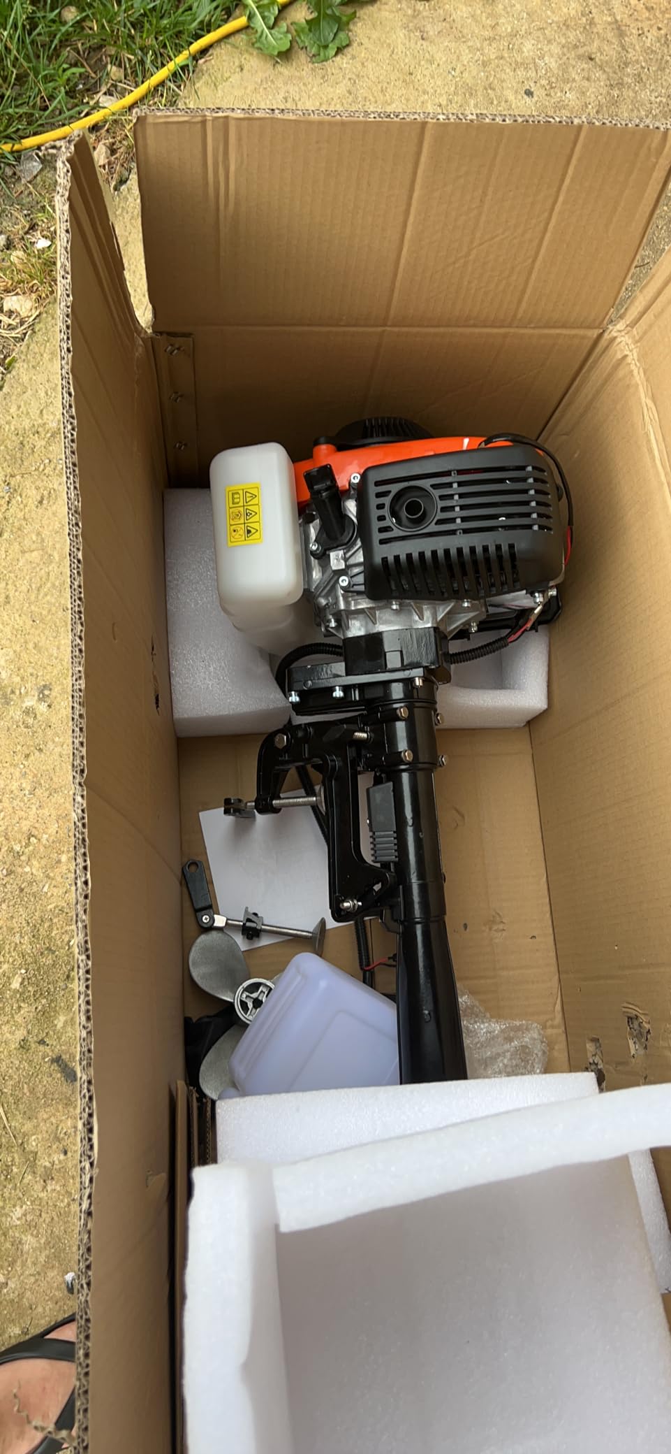 4HP 4 Stroke Outboard Motor Boat Engine, Heavy Duty 55CC Boat Motor with Air Cooling CDI System customer photo 2