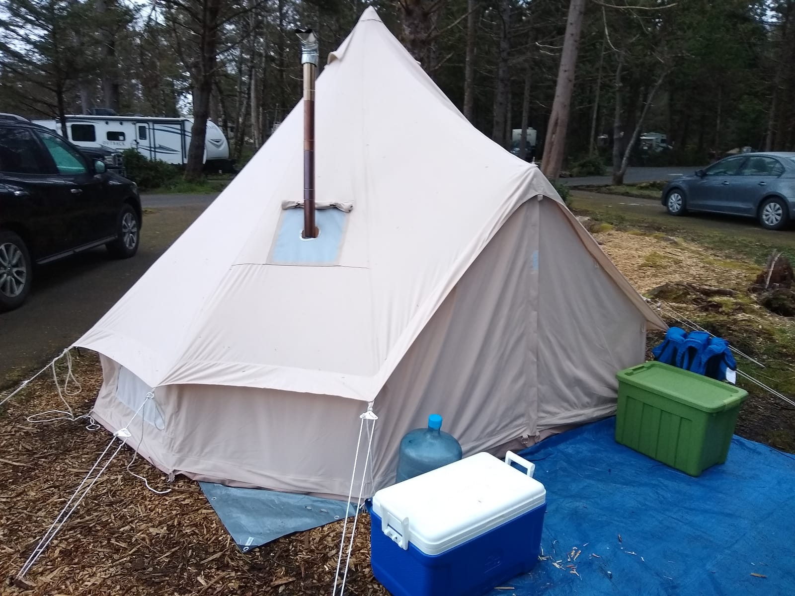 Glamcamp Bell Tent,4 Seasons Breathable Cotton Canvas Yurt Tent - w/Stove Jack,Luxury Camping Tent Outdoor,Zipped Removable Floor customer photo 2
