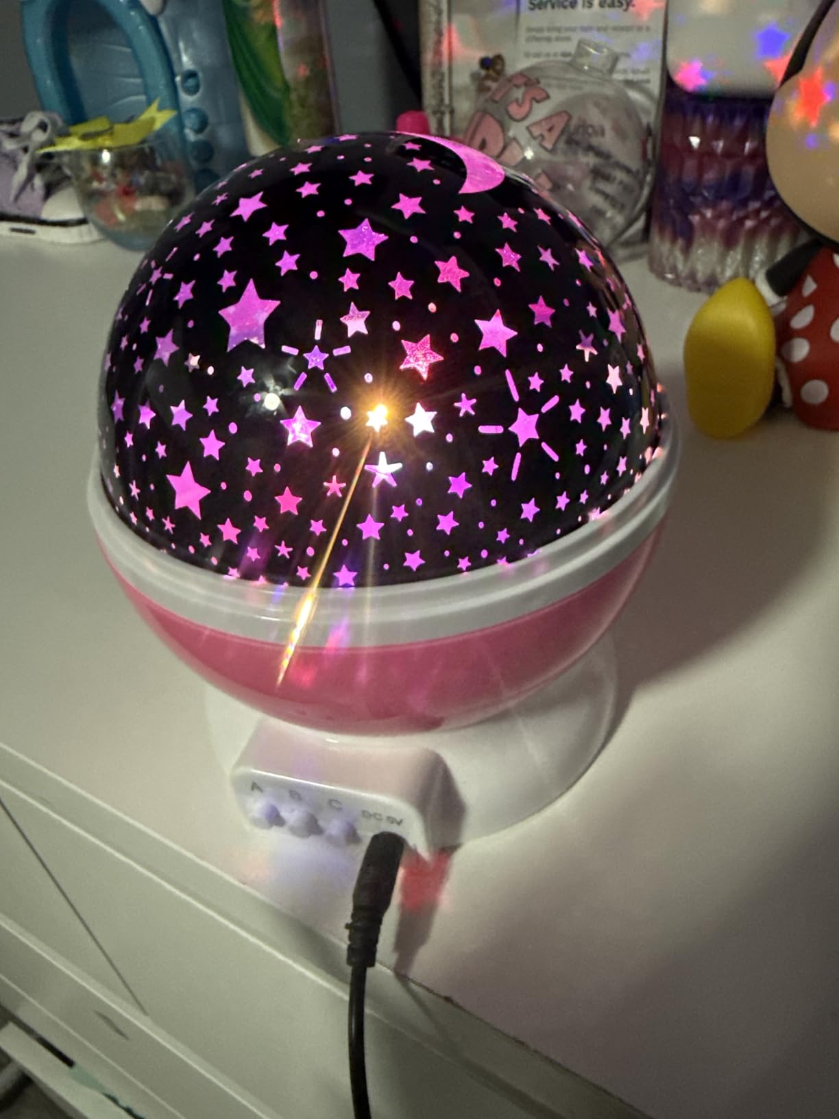RICTLY Night Light for Kids, Kids Night Light Nebula 360 Degree Rotation - 4 LED Bulbs 12 Light Color Star Projector Changing with USB Cable, Romantic Gifts for Men Women Children customer photo 2