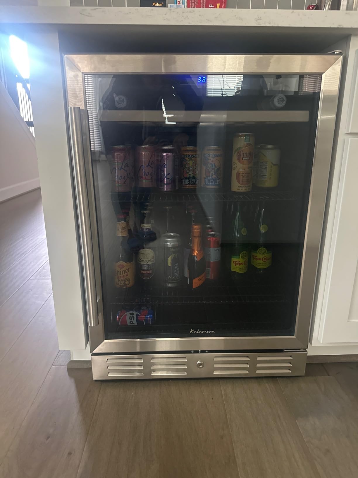 Beverage Fridge 24 Inch Beverage and Wine Cooler Built-in or Freestanding - 120 Cans & 16 Bottles Capacity Wine Refrigerator Cooler customer photo 2