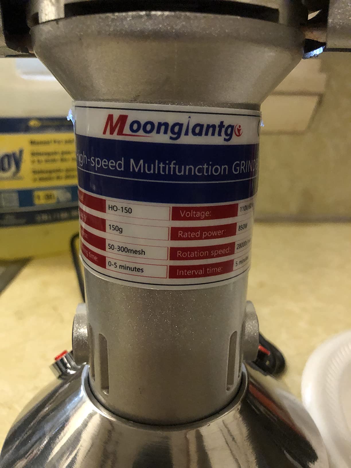 Moongiantgo Grain Mill Grinder Electric, 150g Upright, 110V customer photo 1
