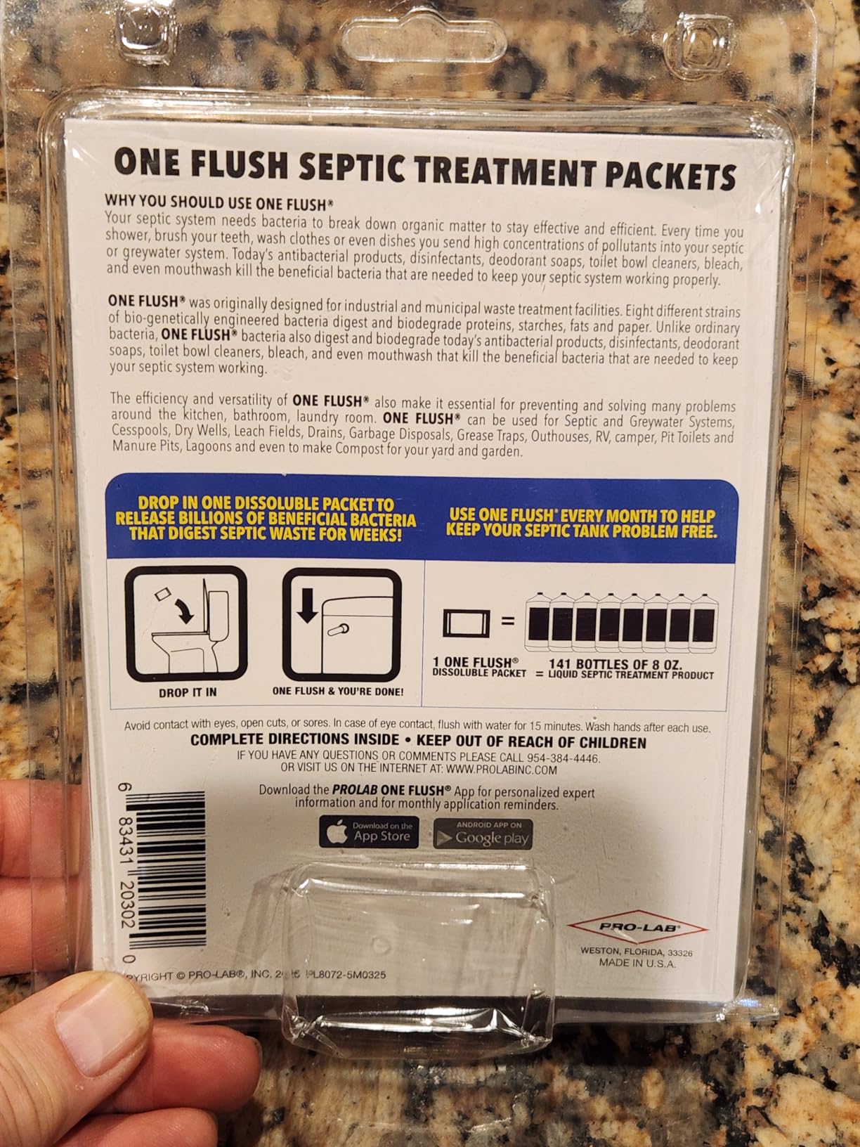 ONE FLUSH Septic Tank Treatment Packets, 1 Year Supply of Dissolvable Pods customer photo 1