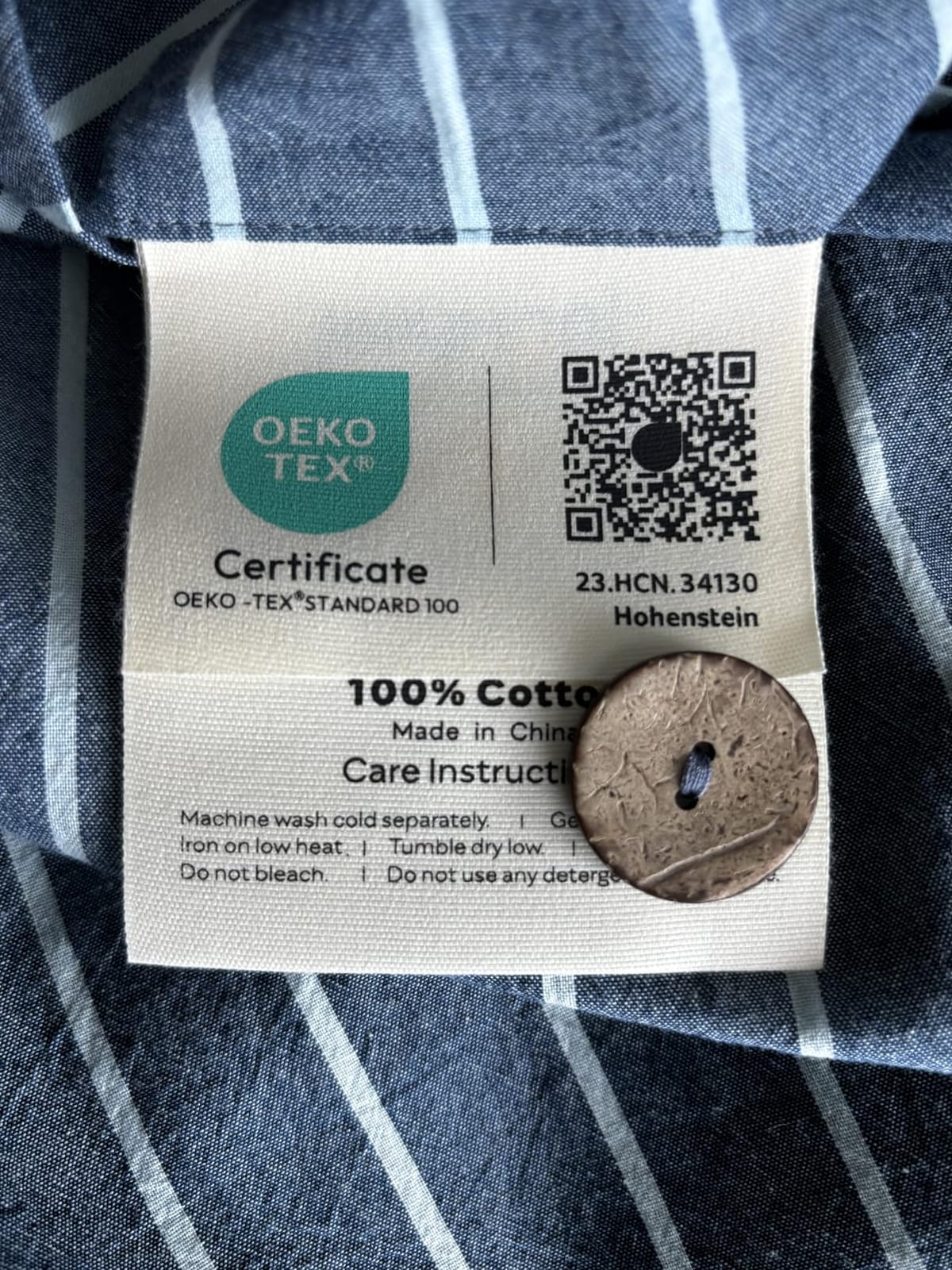 JELLYMONI 100% Washed Cotton Striped Duvet Cover Set Queen, Linen-Like customer photo 2