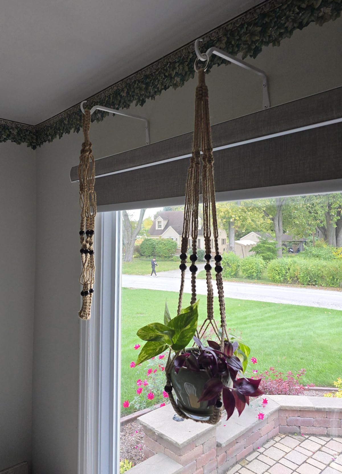 Mkono 3 Pack Macrame Plant Hangers Hanging Planters for Indoor Plants Brown customer photo 2