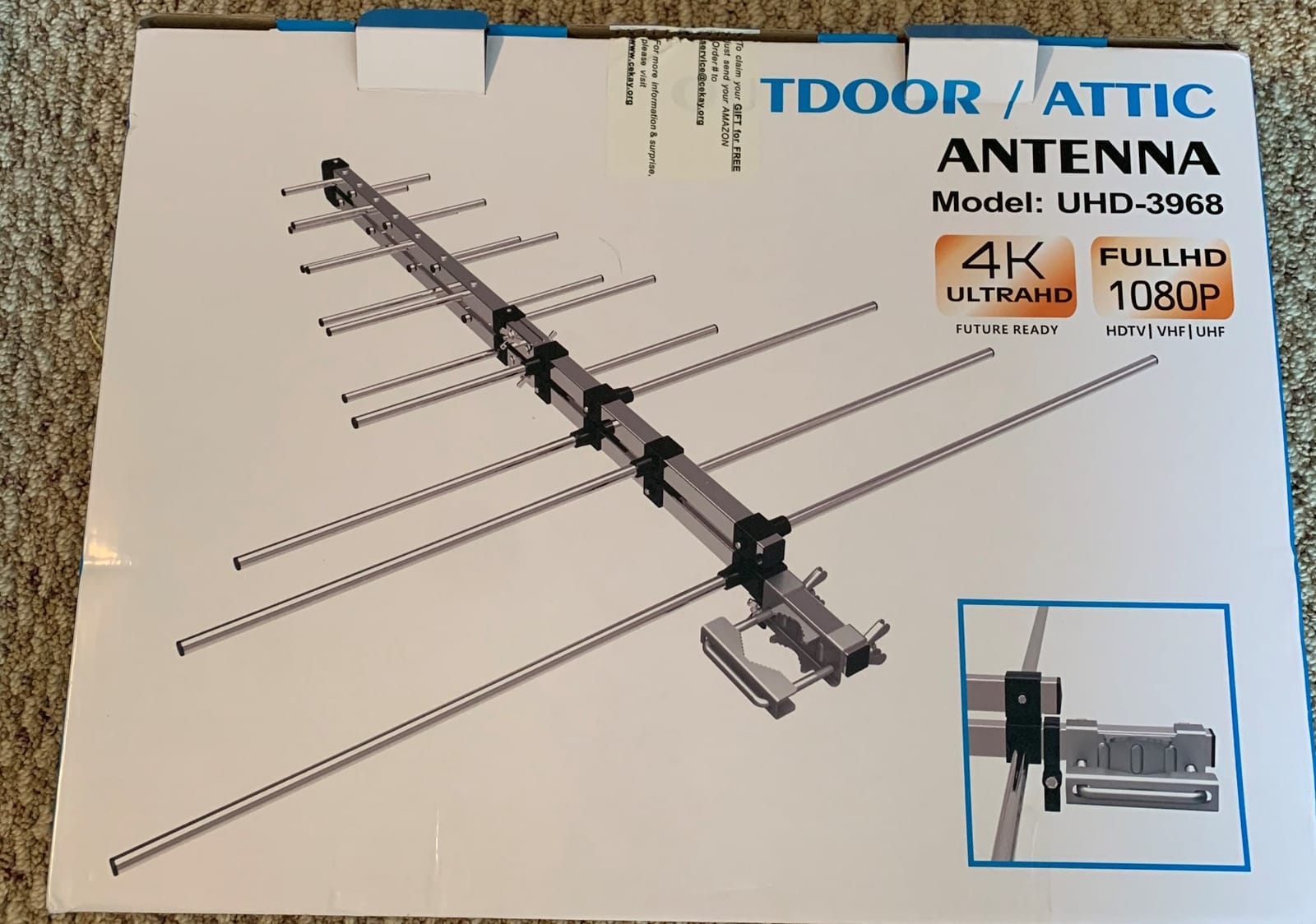 CEKAY Outdoor Yagi TV Antenna, 40 ft Cable & J-Pole, All-Metal customer photo 2