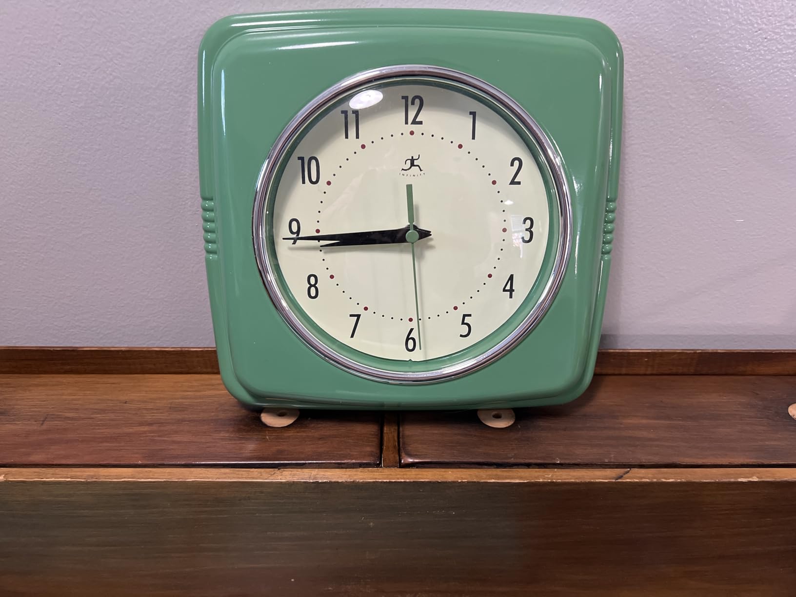 Infinity Instruments Retro Wall Clock for Living Room – Silent customer photo 1