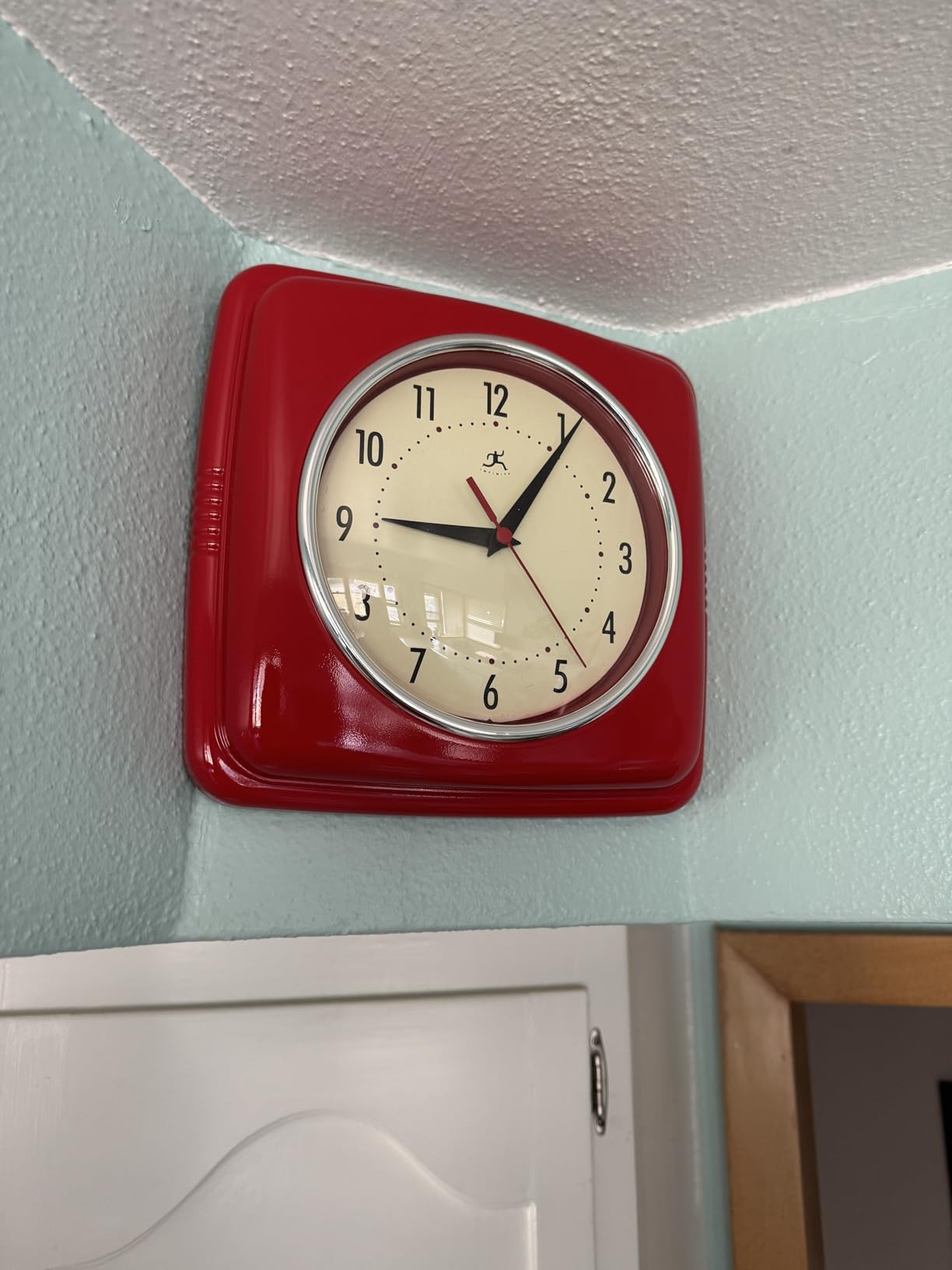 Infinity Instruments Retro Wall Clock for Living Room – Silent customer photo 2