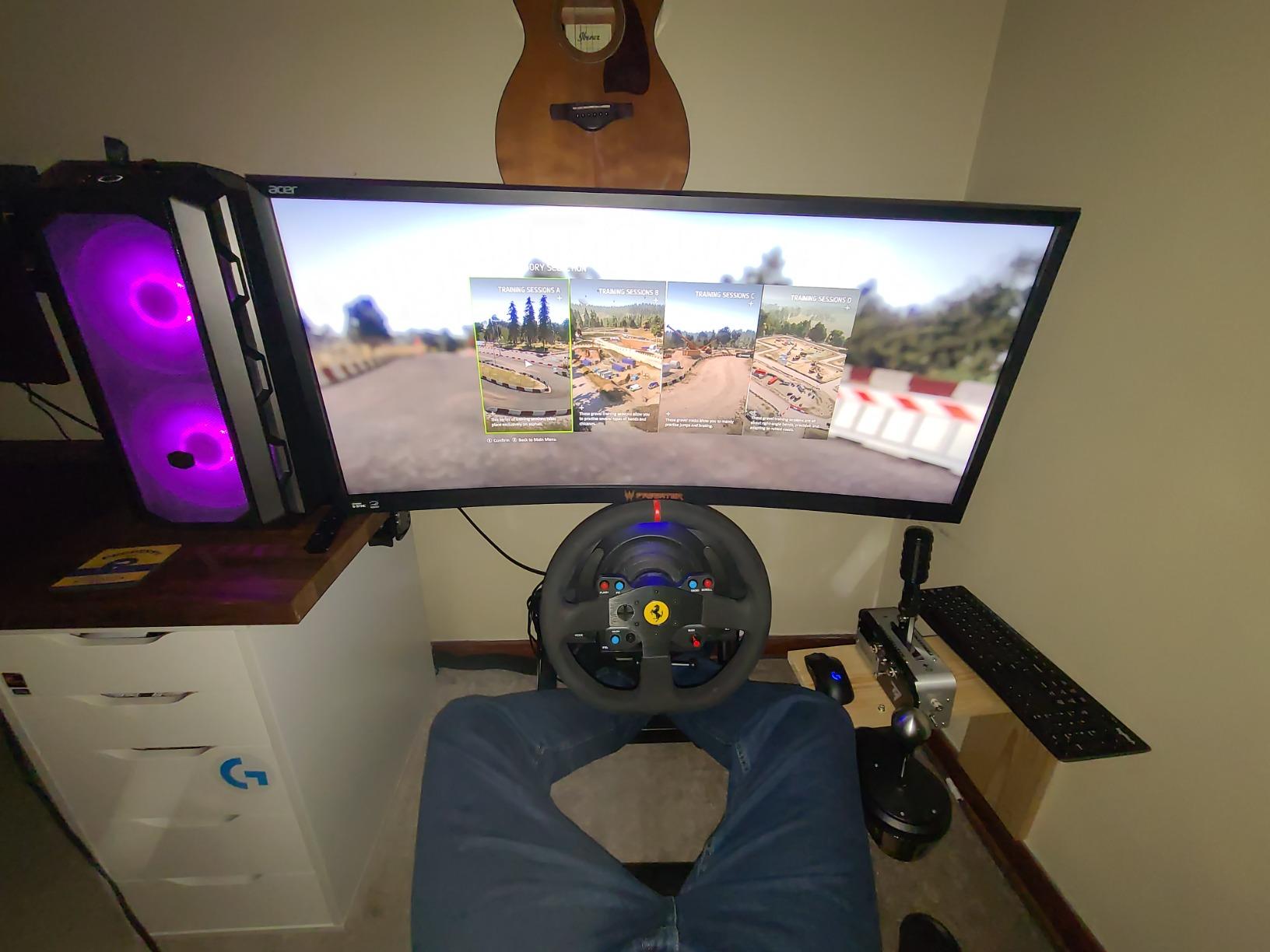 VIVO Racing Simulator Cockpit with Wheel Stand, Gear Mount, Chair and Frame Only, Fits Logitech, Thrustmaster, Fanatec, Compatible with Xbox One, PlayStation, PC Video Game, Red Stripe, STAND-RACE1B customer photo 1