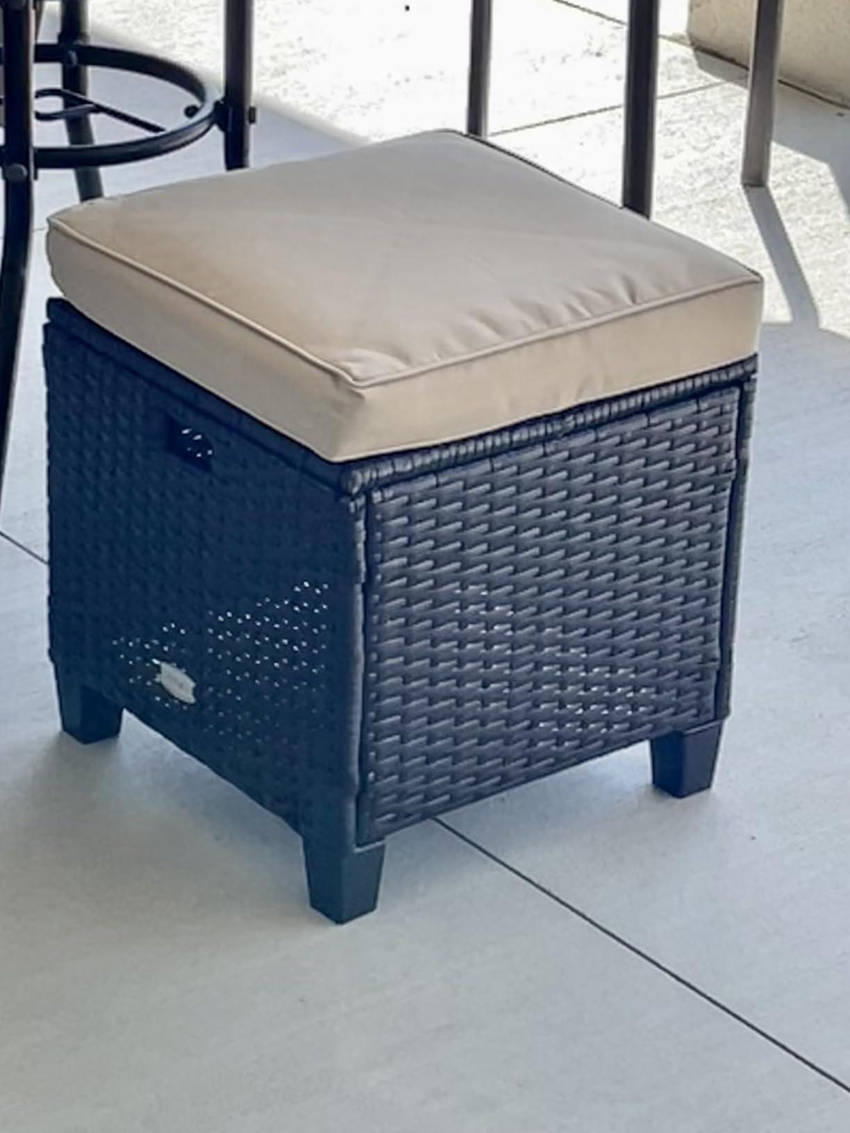 Tangkula 2 Pieces Outdoor Patio Ottoman, All Weather Rattan Wicker Ottoman Seat, Patio Rattan Furniture, Outdoor Footstool Footrest Seat w/Removable Cushions customer photo 1