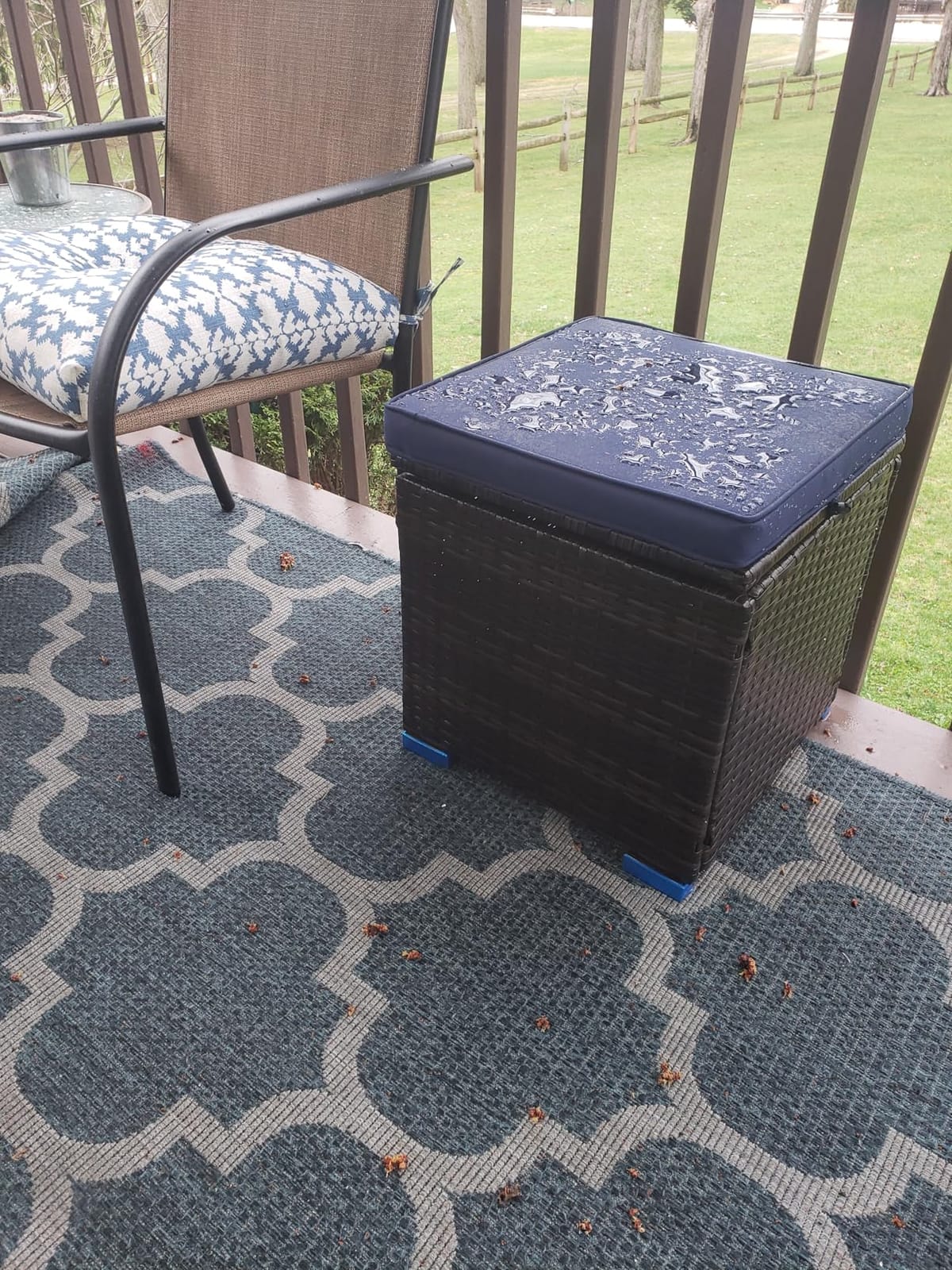 Tangkula 2 Pieces Outdoor Patio Ottoman, All Weather Rattan Wicker Ottoman Seat, Patio Rattan Furniture, Outdoor Footstool Footrest Seat w/Removable Cushions customer photo 2