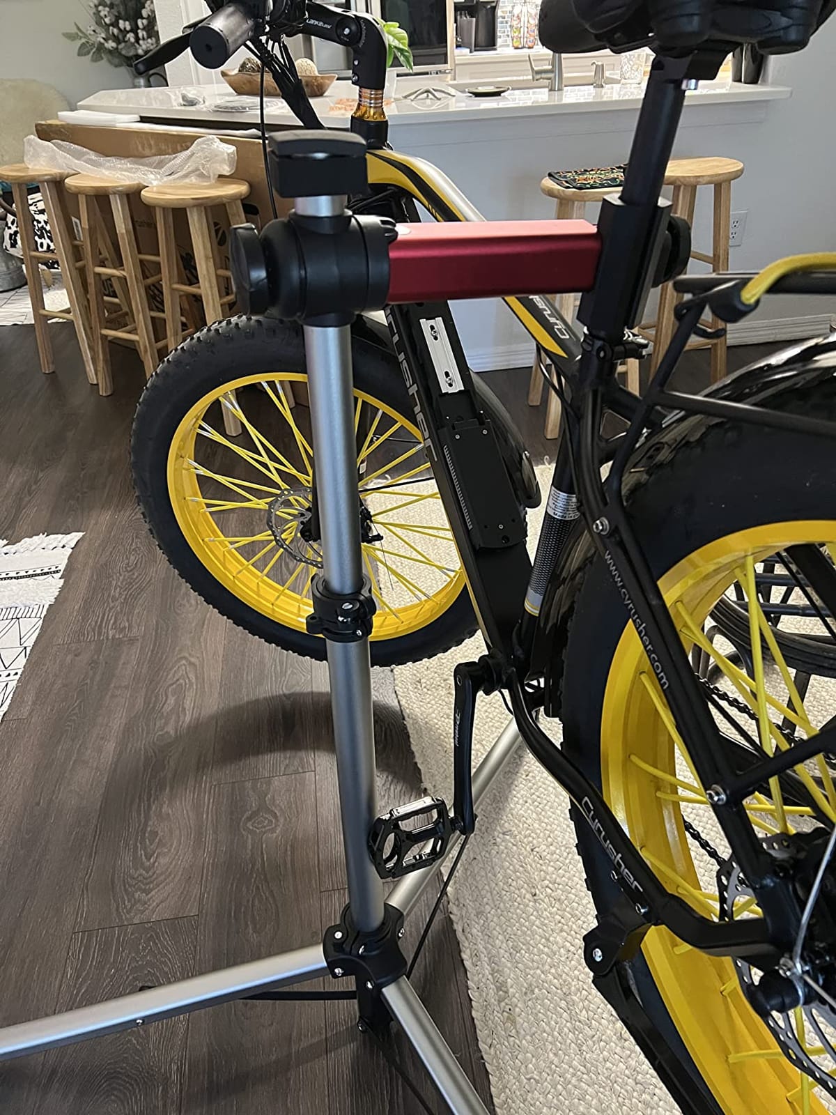 West Biking Bike Repair Stand(Max 85 Lbs) - Adjustable Foldable Bike Workstand With Quick Release,Bicycle Maintenance Rack Workstand For Home Mechanics,Tripod Base Park Tool Repair Stand customer photo 2