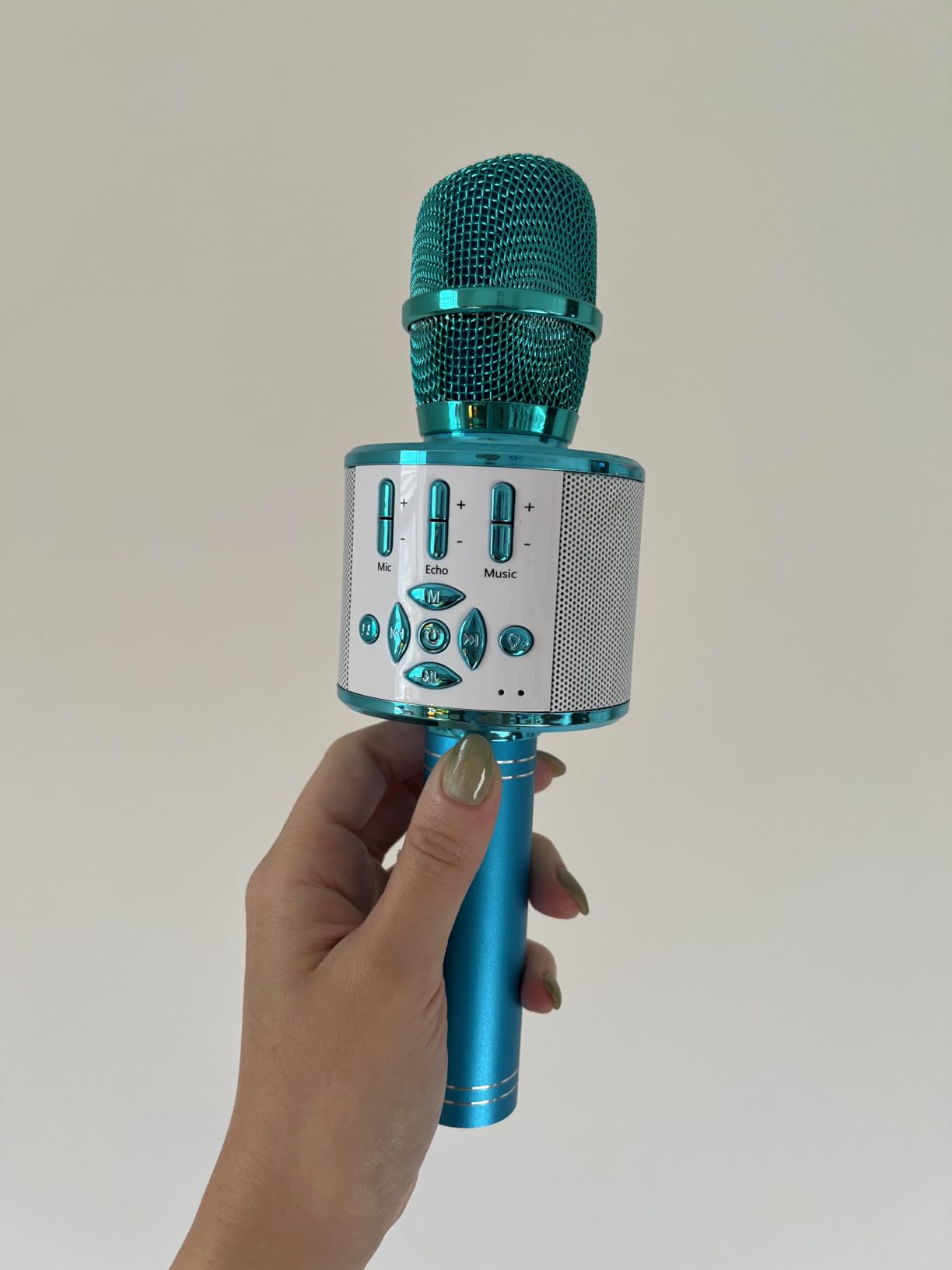 Amazmic Kids Karaoke Microphone Machine Toys for Girls Bluetooth Microphone with LED Light, Christmas Birthday Gift for Girls Boys 3-12+ Years Old (Blue) customer photo 1