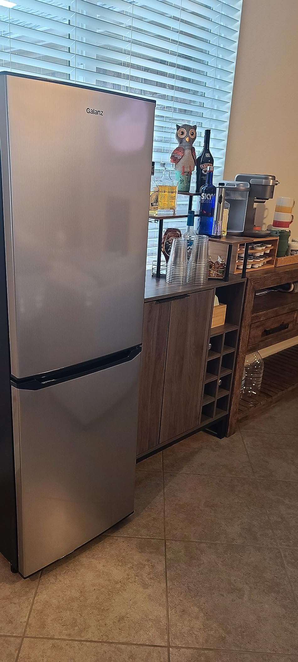 Galanz GLR12TS5F Refrigerator, Dual Door Fridge, Adjustable Electrical Thermostat Control with Top Mount Freezer Compartment, 12.0 Cu.Ft, Stainless Steel, 12 customer photo 1