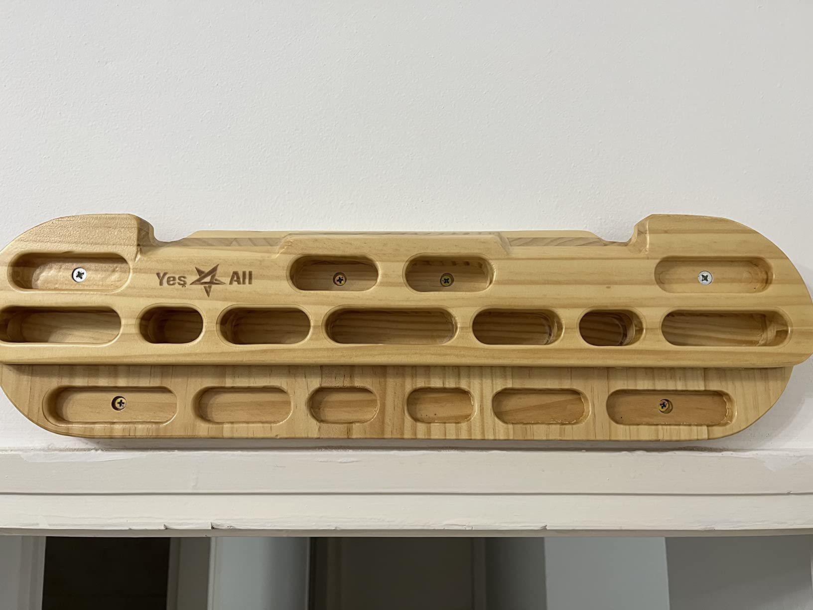 Yes4All Wooden Hang Board/Climbing Board for Doorway - Hand Strengthener Equipment for Training Finger, Grip and Pull Up customer photo 1