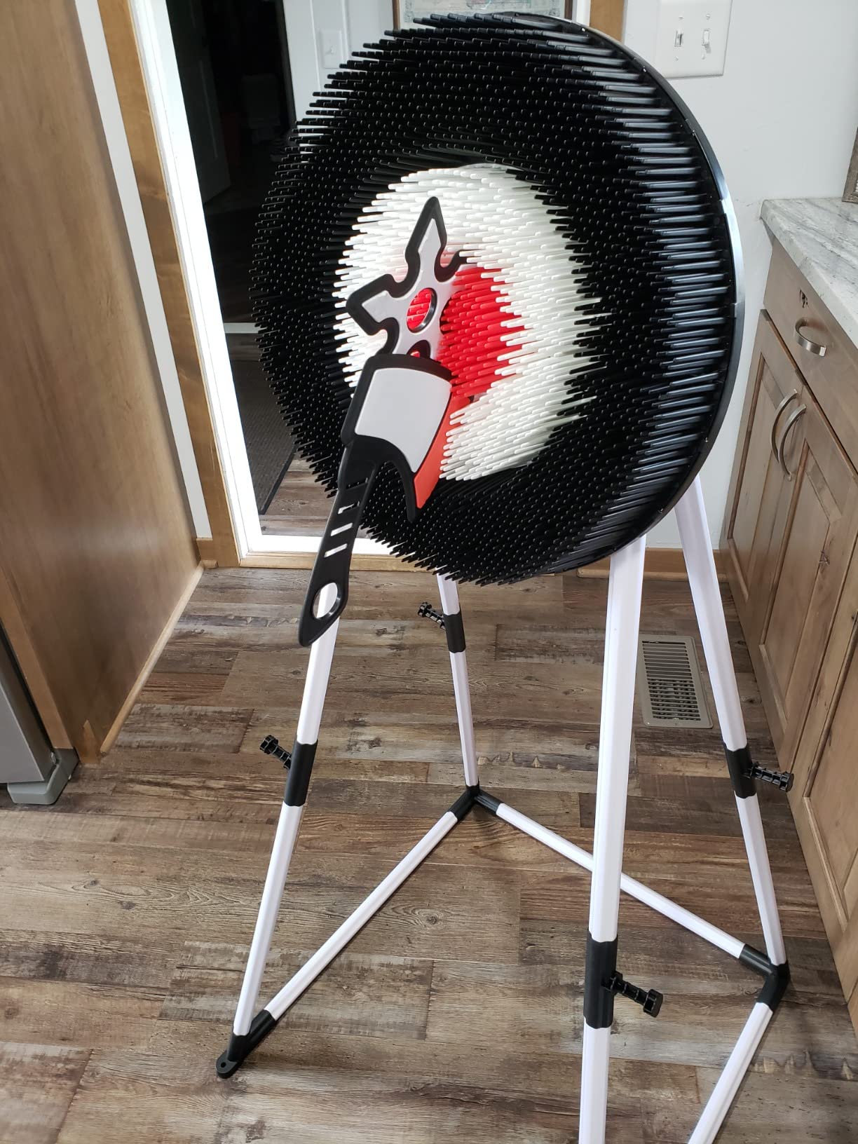 Black Series Axe Throwing Target Set, Includes 3 Axes & Bristle Target, Lightweight Plastic Axes with Blunted Edges, Safe for Indoor & Outdoor Use, Fun Party Activity Game customer photo 1