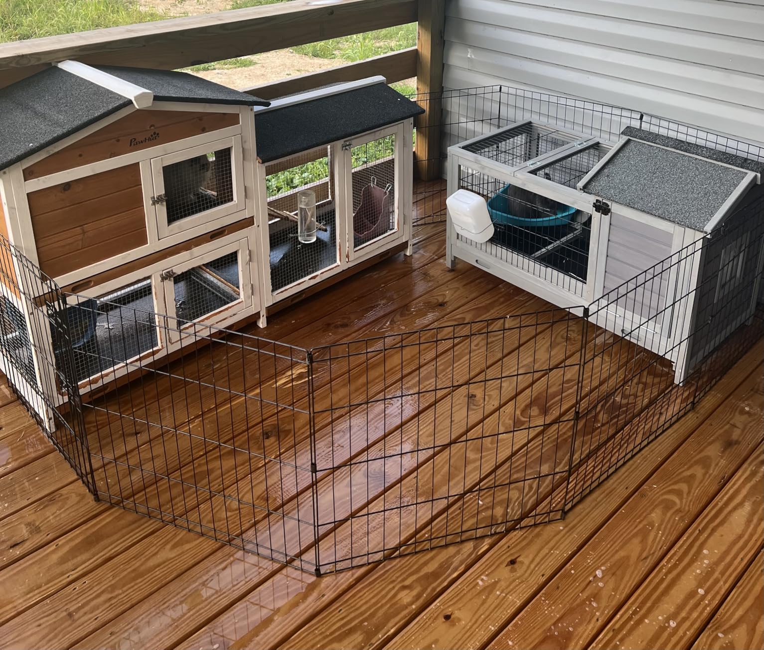 Puppy Pet Playpen 8 Panel 24 Inch Indoor Outdoor Metal Portable Folding Animal Exercise Dog Fence Ideal for Pet Animals Dog Cat Rabbit Breed Puppy (24