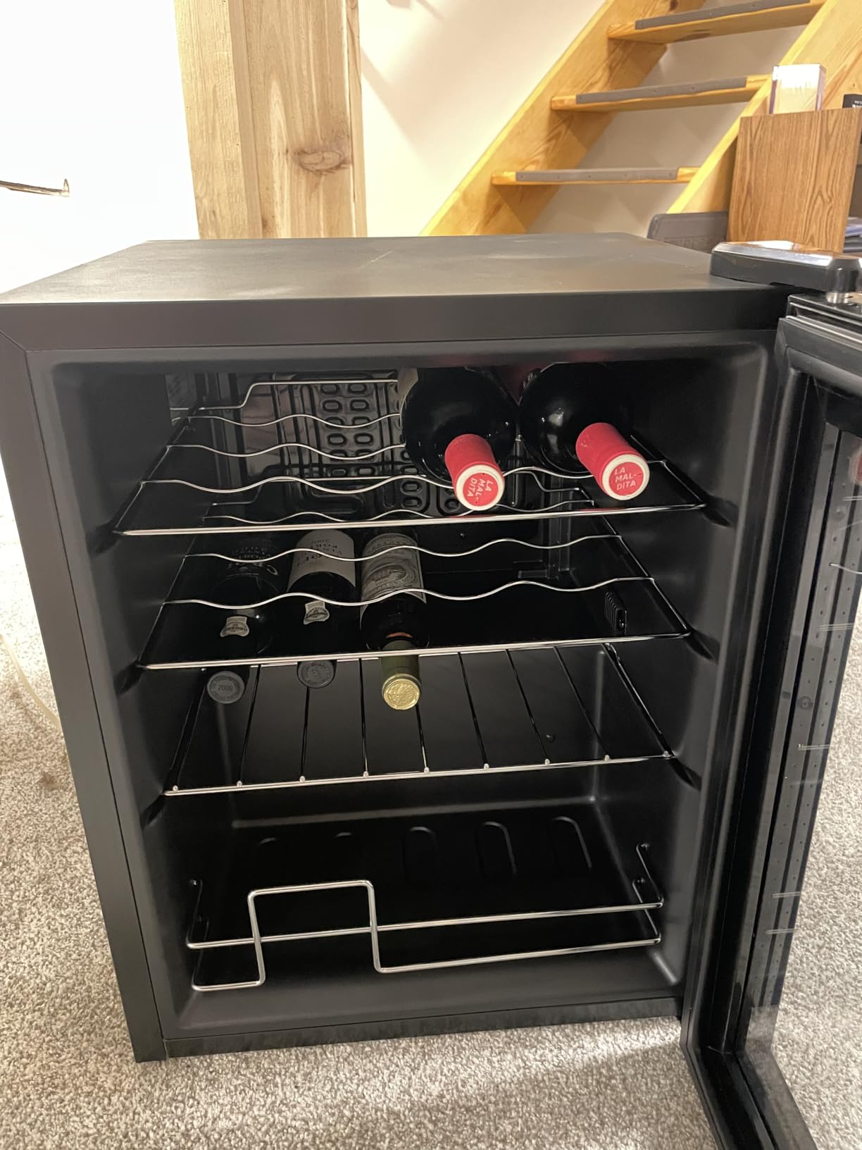 ROVSUN 28 Bottle Wine Fridge, Freestanding Compressor Wine Cooler Refrigerator, Beverage Wine Chiller with Digital Temperature Control & Double-layer Glass Door for Red White Wine, Champagne, Beer customer photo 2