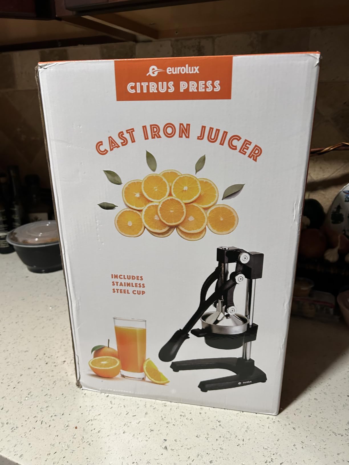 Eurolux Ultra-Premium Cast Iron Juicer | Extra-Large, Heavy Duty, Commercial Grade, Stainless Steel Manual Hand Press Citrus Squeezer For Fresh Orange Juice, Pomegranate, Lemon, and Much More (Black) customer photo 1