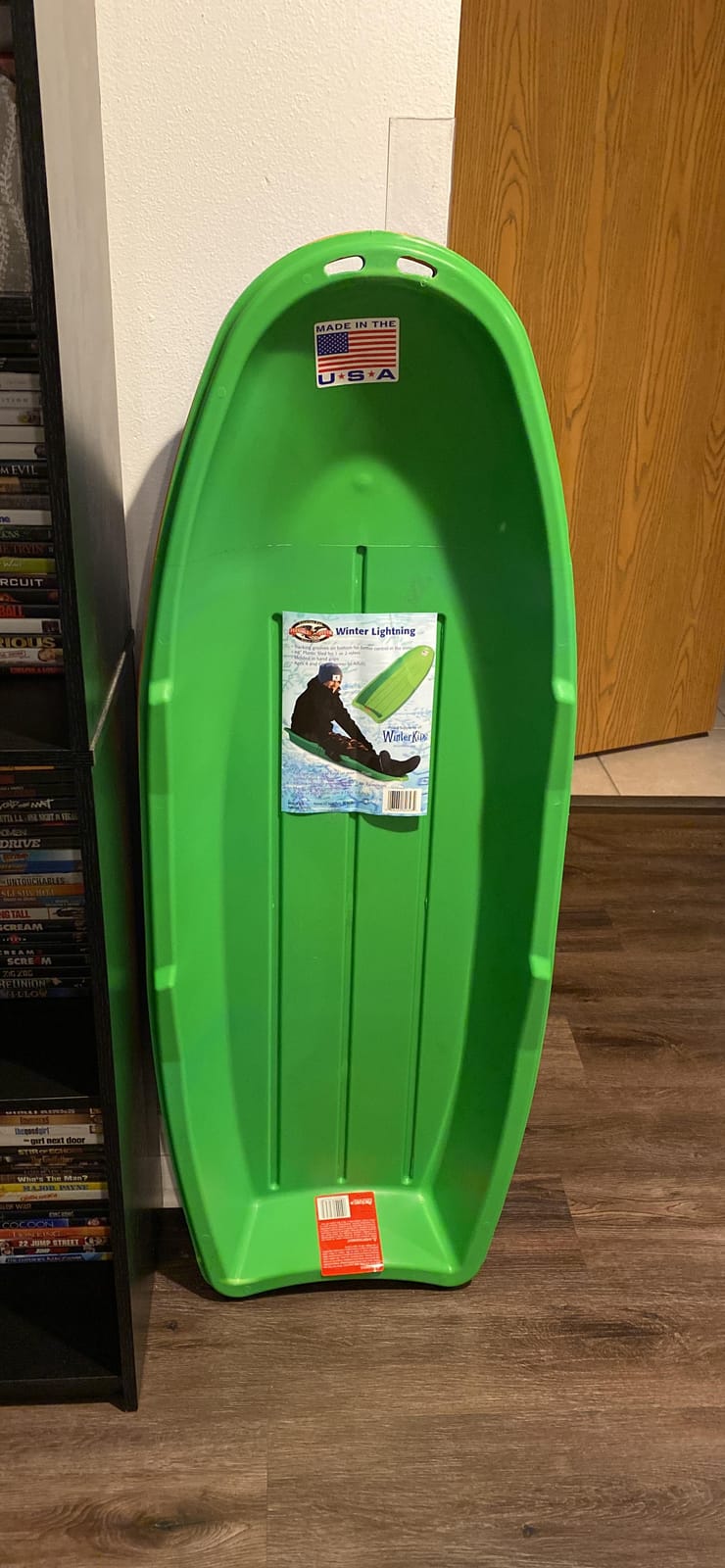 Flexible Flyer Winter Lightning Snow Sleds for Kids and Adults (3-Pack) - 48 Inch Toboggan Style Plastic Sled with Hard Bottom for Fast, Smooth Rides - 1 or 2 Riders (Blue, Green, Orange) customer photo 1