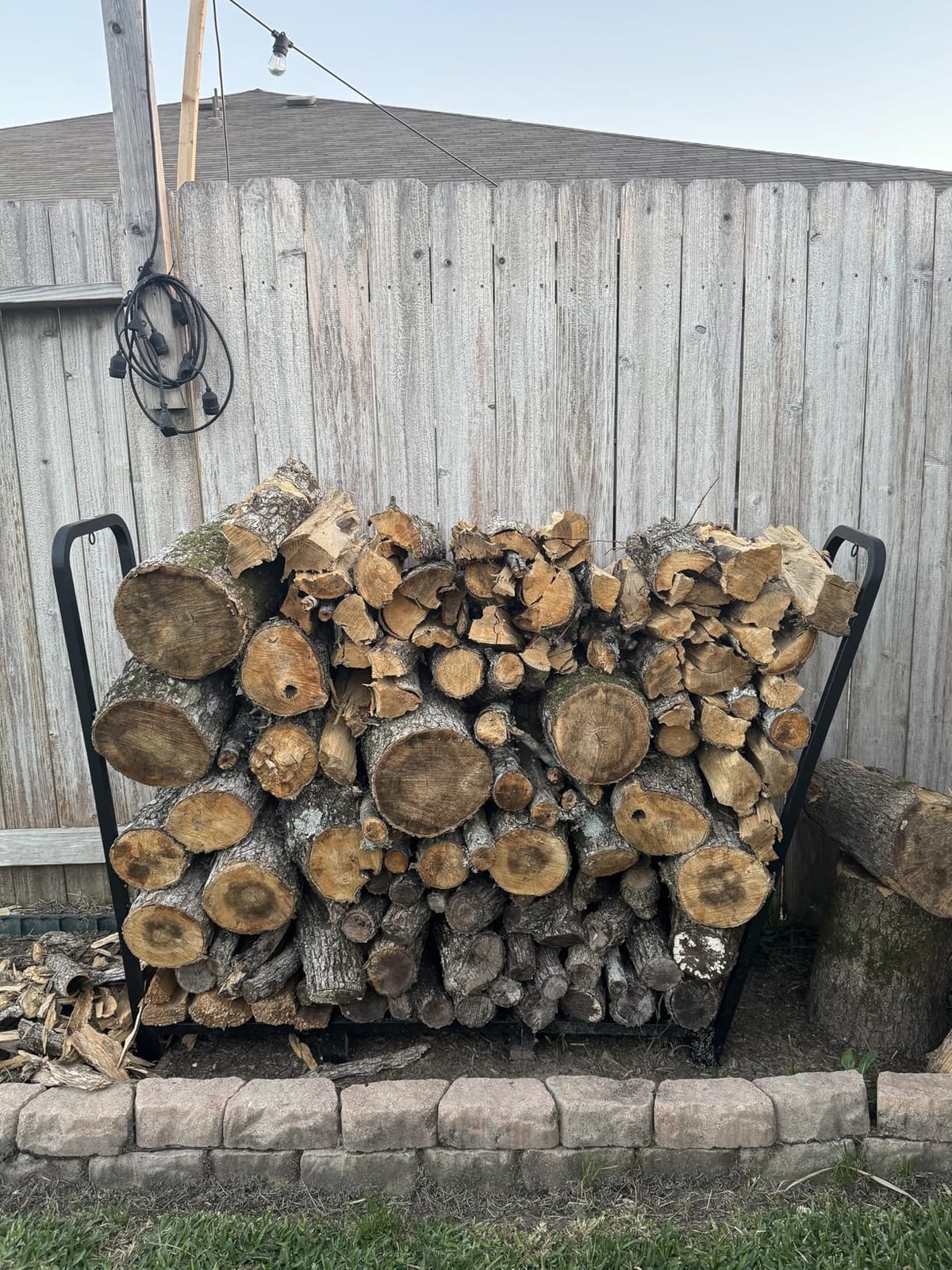 Firewood Rack Stand 6ft Heavy Duty Logs Carrier Holder for Outdoor Indoor Fireplace, Matte Black customer photo 2