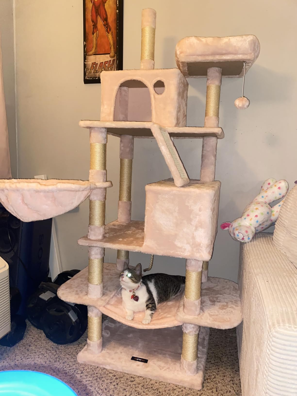 Feandrea Cat Tree, 81.1-Inch Large Cat Tower, Multi-Level Condo, Smoky Gray customer photo 1