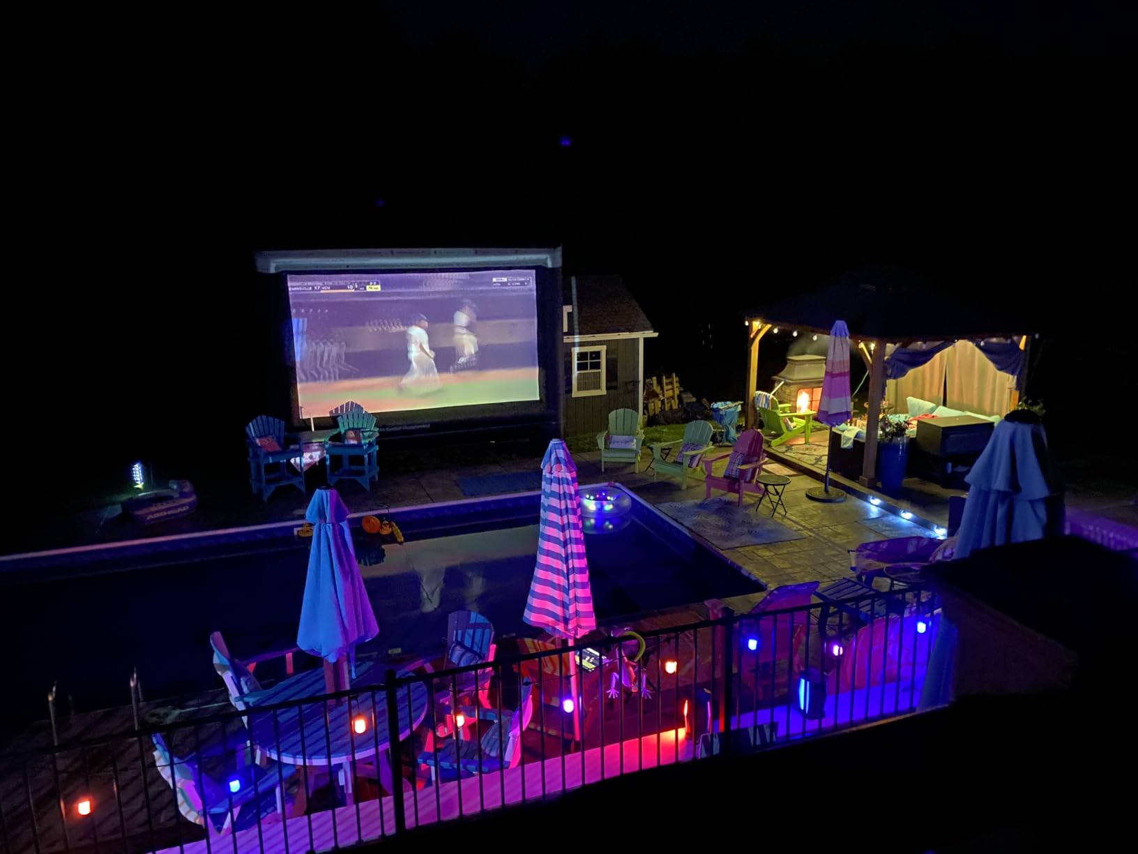 GYUEM 21 feet Inflatable Outdoor Projector Movie Screen Huge Blow Up Screen customer photo 2