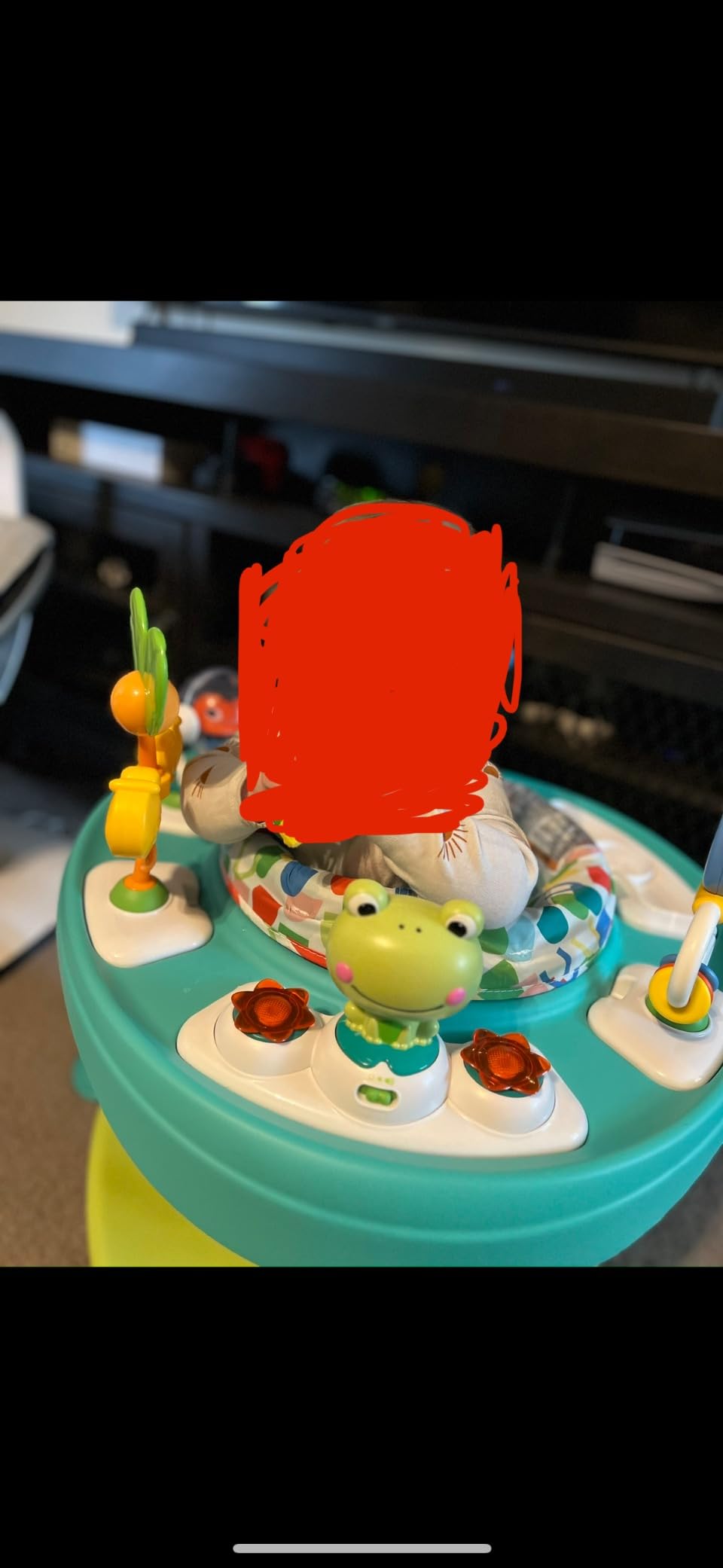 Bright Starts Bounce Bounce Baby 2-in-1 Activity Center Jumper & Table - Playful Pond (Green), 6 Months+ customer photo 2