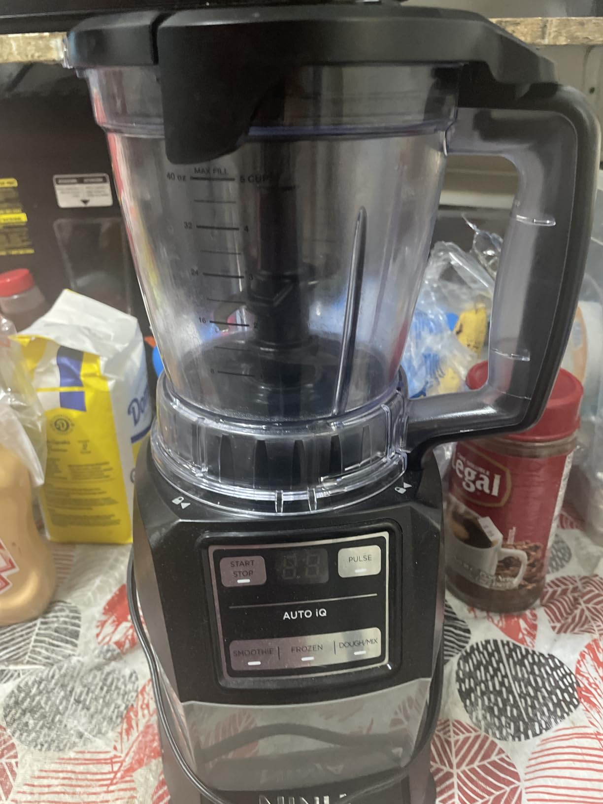 Ninja Compact Kitchen System, Auto-iQ, 1200W, 72oz Pitcher, Grey, AMZ493BRN | 3 functions for smoothies, dough & frozen drinks with Auto-iQ. 72-oz pitcher, 40-oz processor bowl, 18-oz cup. customer photo 1