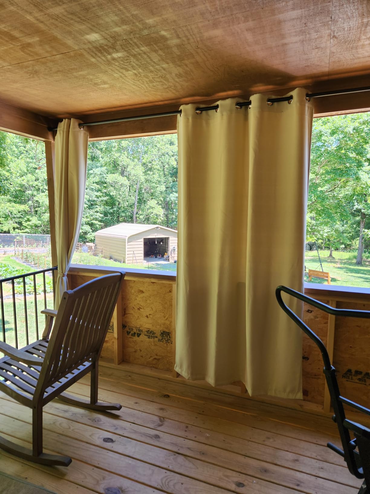 Waterproof Outdoor Curtain W52 x L84 - Grommet Top Sunlight Blocking Window Treatment Drapes Blackout Curtains for Home Bedroom Living Room Patio Porch Pergola Cabana Gazebo (Beige, 2 Panels) customer photo 2
