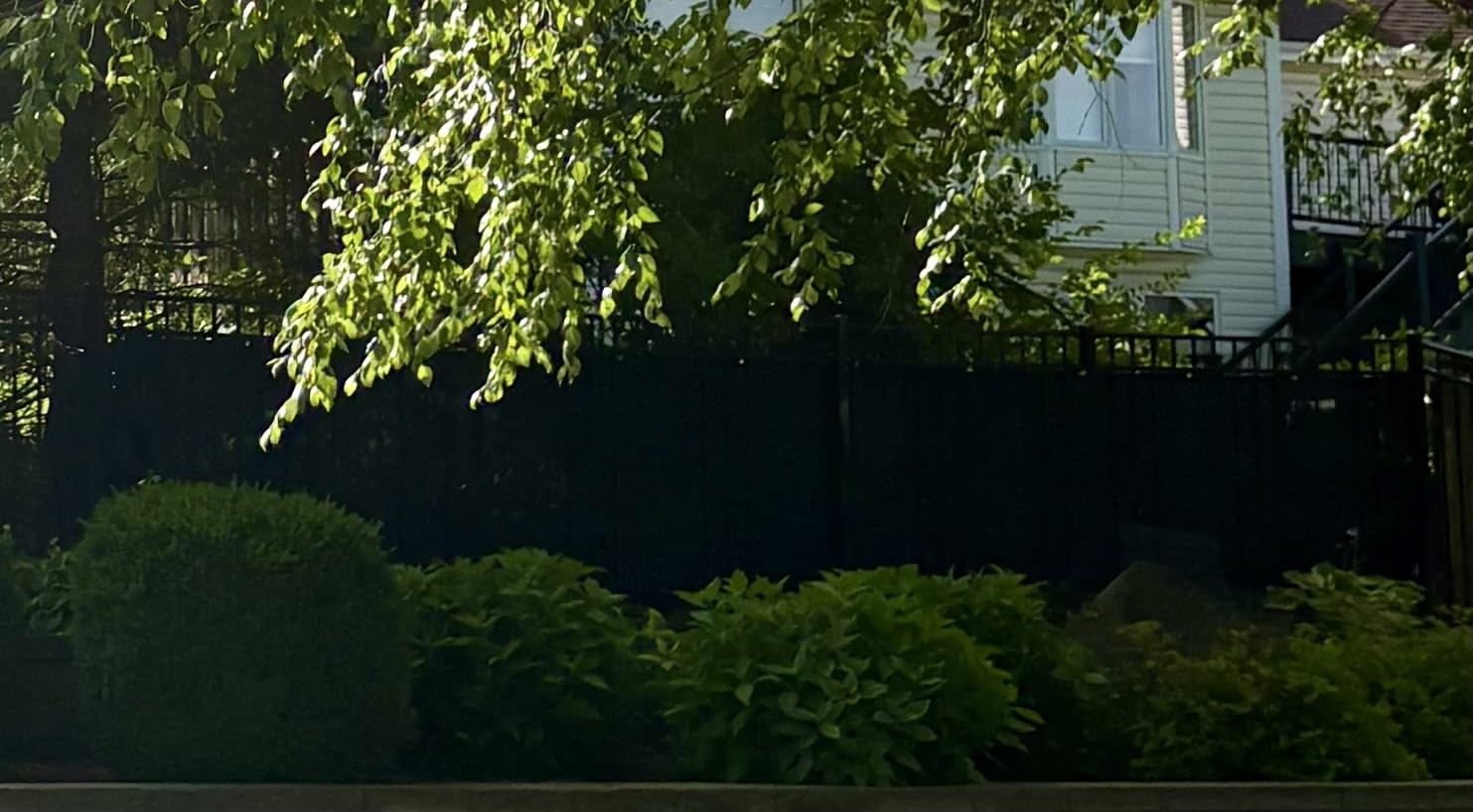 iCover 4x50ft Privacy Screen Fence, Outdoor Fencing Panels, Garden Windscreen Mesh Shade Sail Net Barrier, Include Reinforced Bindings and Brass Grommets Cable Zip Ties, Black customer photo 1