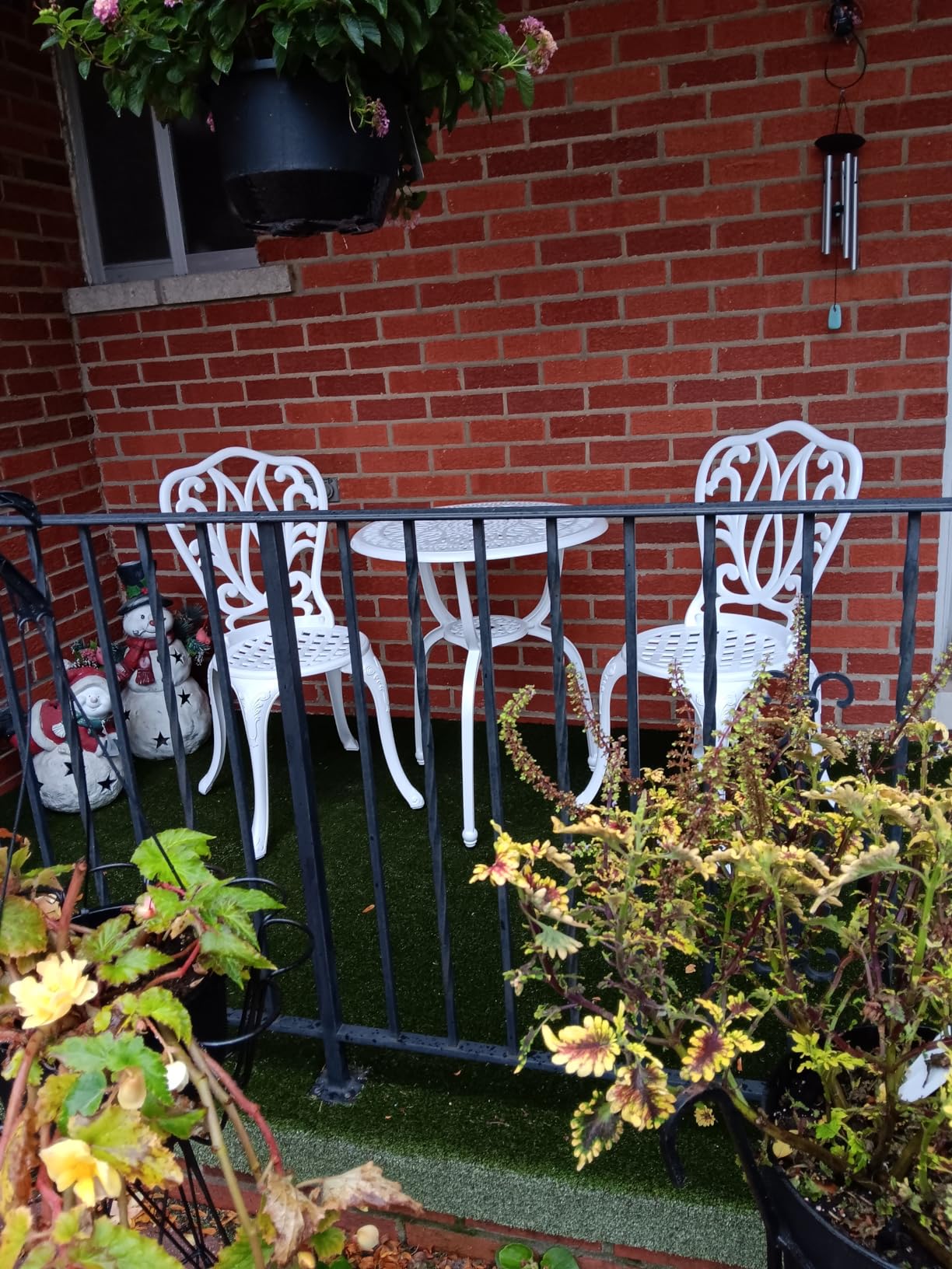 C/G 3 Piece Bistro Set,Outdoor Patio Set,Anti-Rust Cast Aluminum Bistro Table Set for Park Yard Front Porch Furniture(Antique Copper) customer photo 2