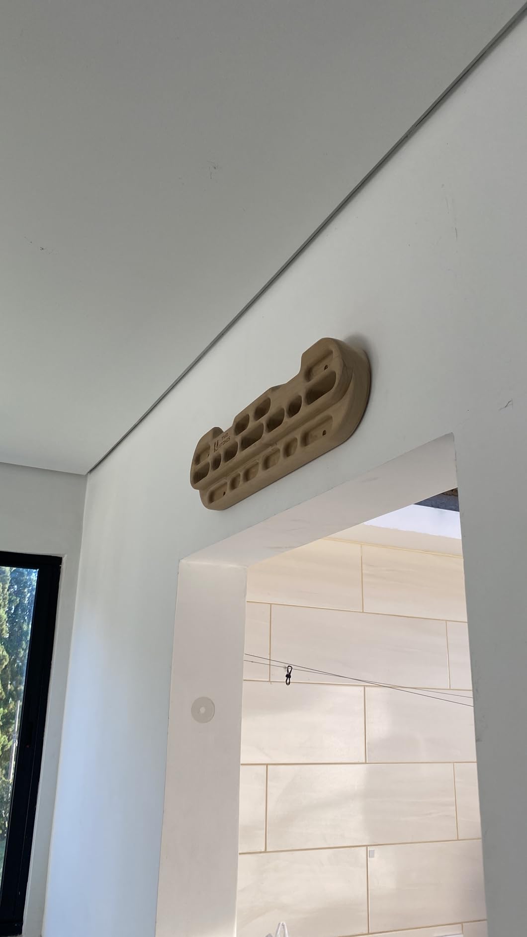 TWO STONES Climbing Hangboard Rock Climbing Training as Climbing Fingerboard with Jugs, Slopes and Edges, Pockets as Door Mounted Training Station Rock Climbing Pull Up Bar customer photo 1