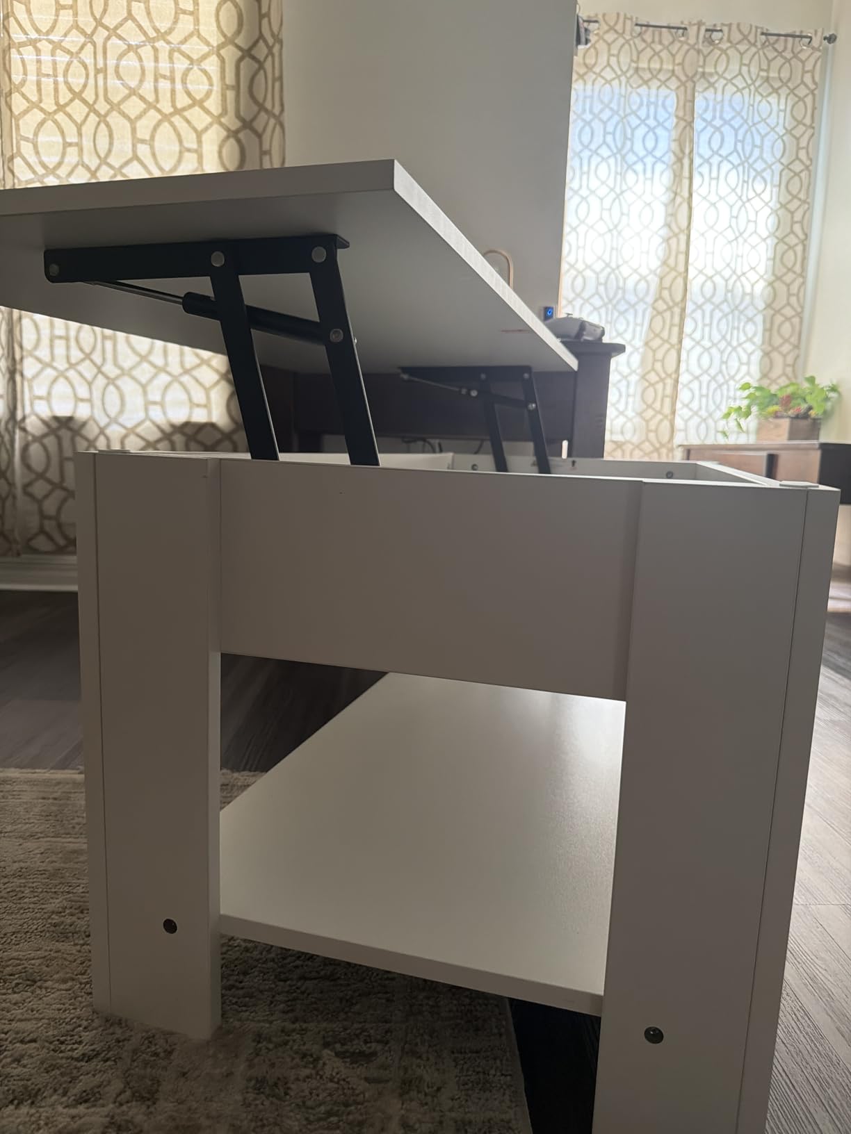 Yaheetech Lift Top Coffee Table with Hidden Storage & Shelf, Espresso,38.6