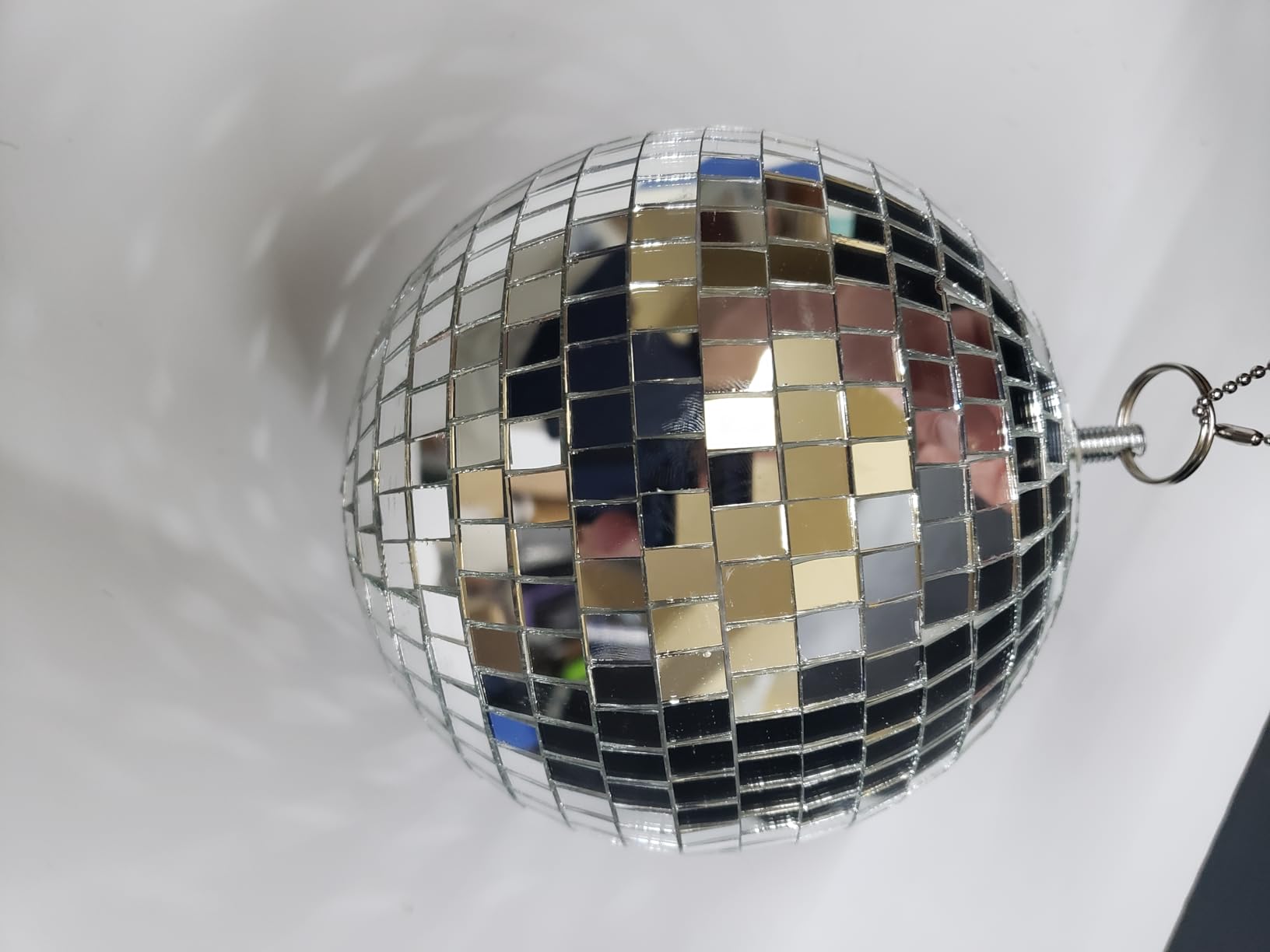 Disco Ball - 12 Inch Mirrored Discos Balls, Large Disco Bal, Rotating Ball for Party Designs, Weddings, Home Decor, Silver Hanging Discos Balls. customer photo 1