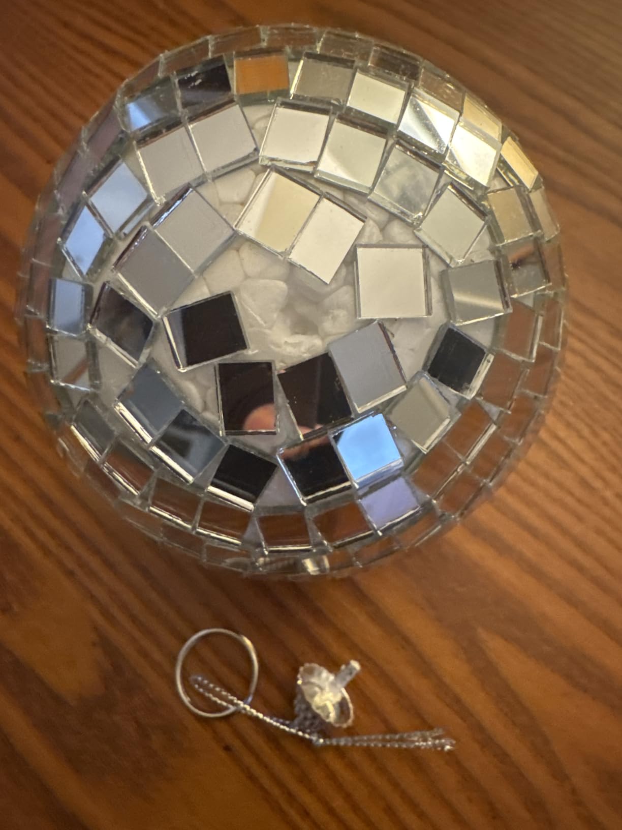 Disco Ball - 12 Inch Mirrored Discos Balls, Large Disco Bal, Rotating Ball for Party Designs, Weddings, Home Decor, Silver Hanging Discos Balls. customer photo 2