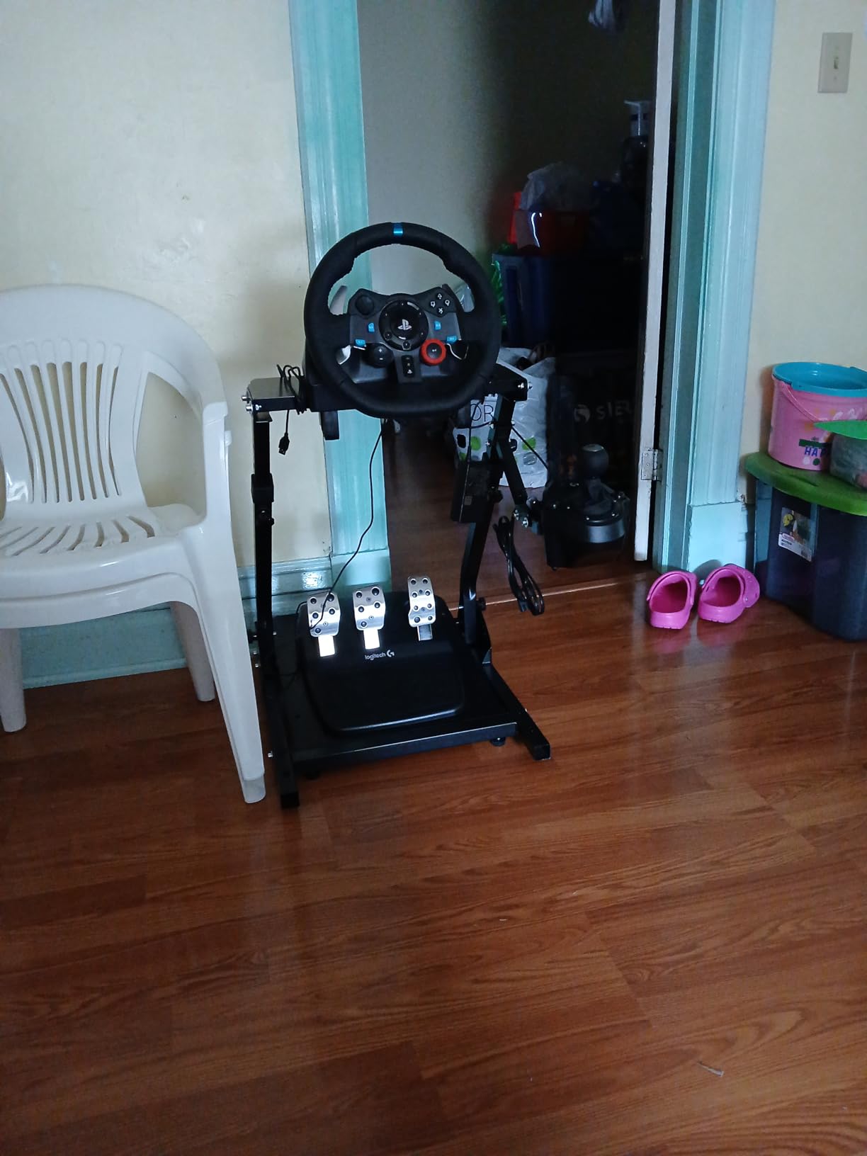 CXRCY Racing Wheel Stand, Adj Height & Foldable for G920 G29 G27 G25 customer photo 1