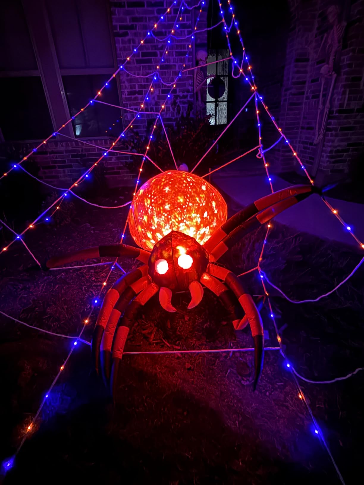 8 FT Halloween Inflatable Spider Outdoor Yard Decor with LED Rotating Flame customer photo 2